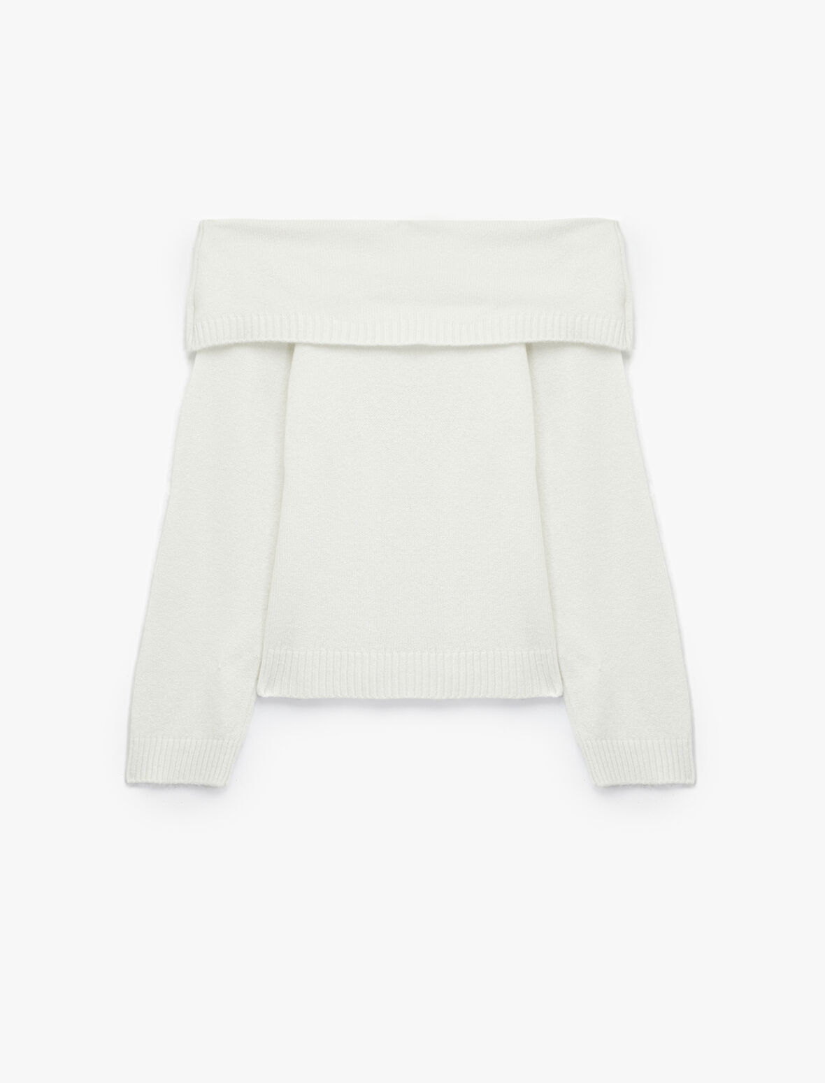 Uzun Kollu Omzu Açık Triko Kazak