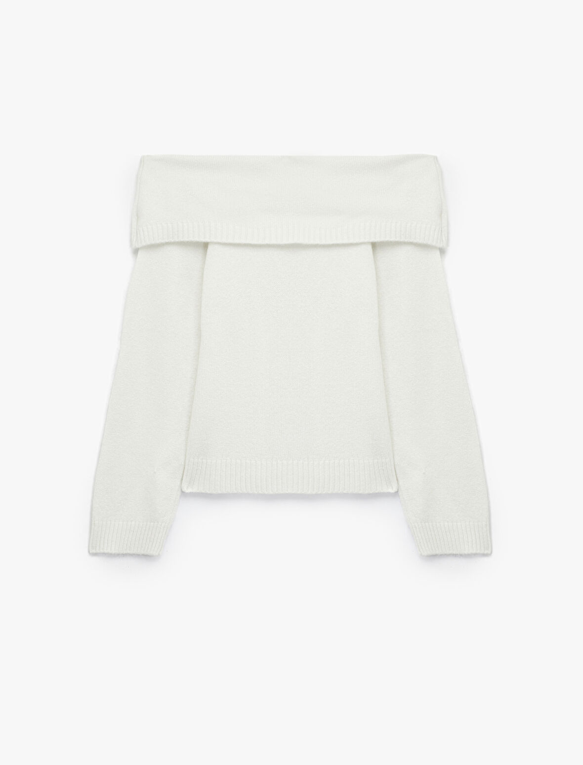 Uzun Kollu Omzu Açık Triko Kazak