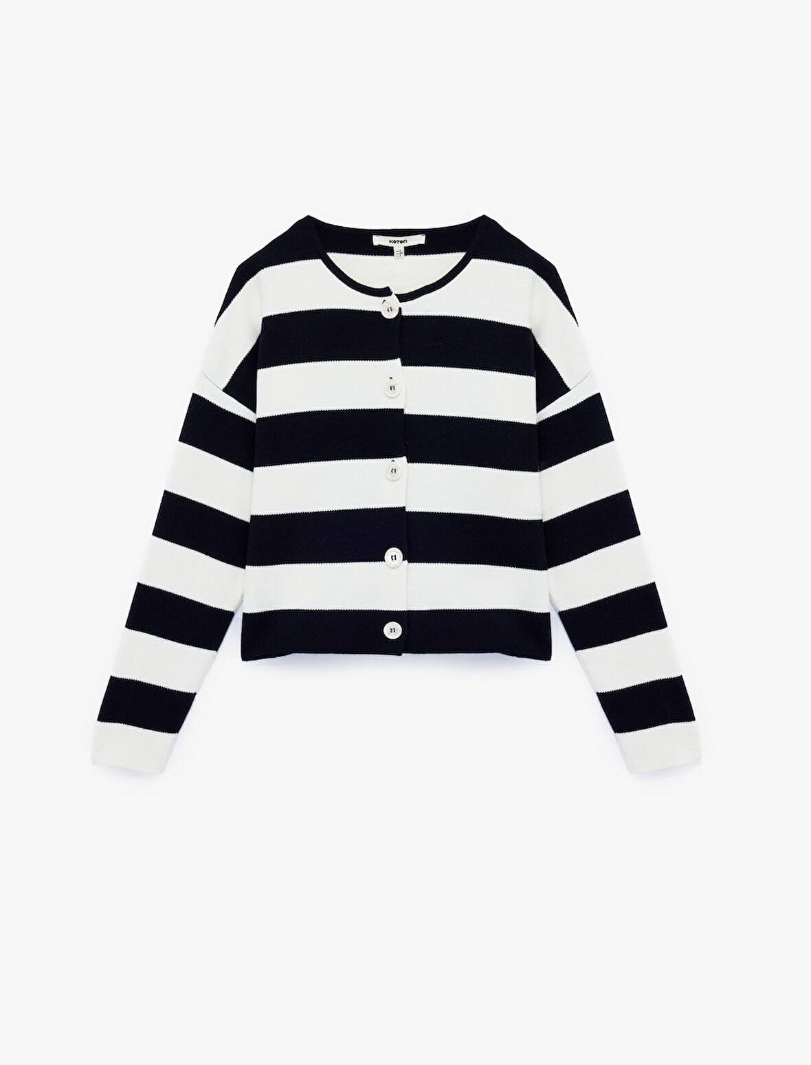 Regular Fit Uzun Kollu Bisiklet Yaka Triko Hırka