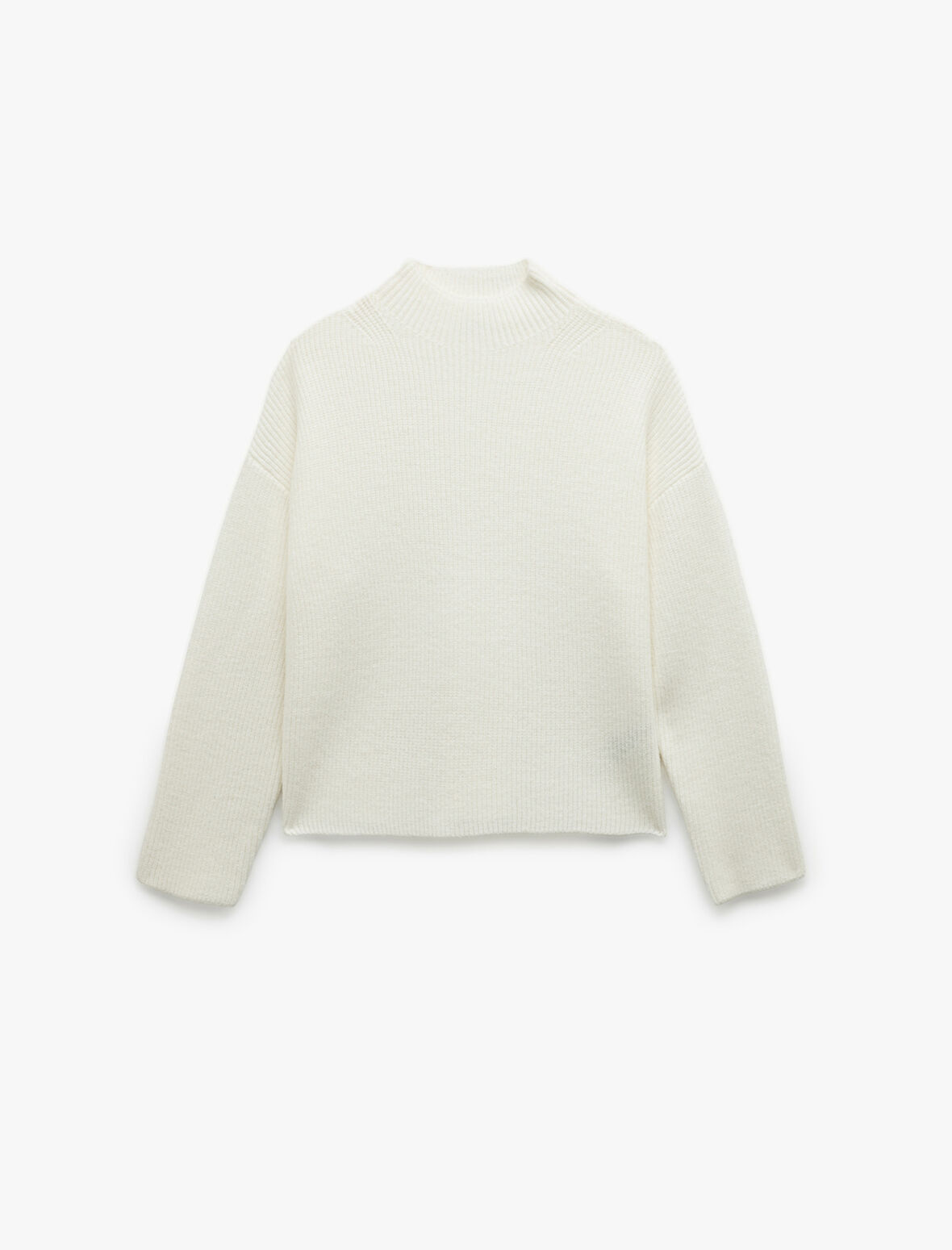 Dik Yaka Uzun Kollu Rahat Kalıp Basic Triko Kazak