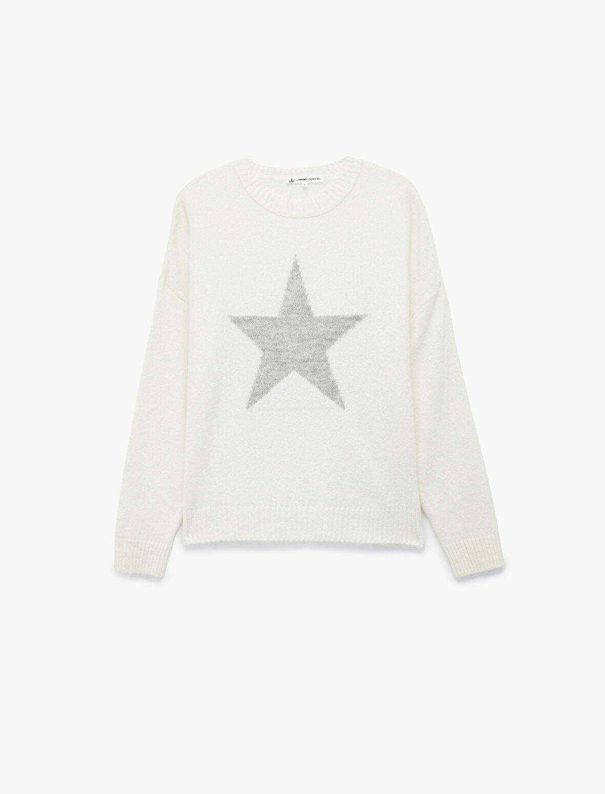 Yıldız Desenli Uzun Kollu Bisiklet Yaka Triko Kazak