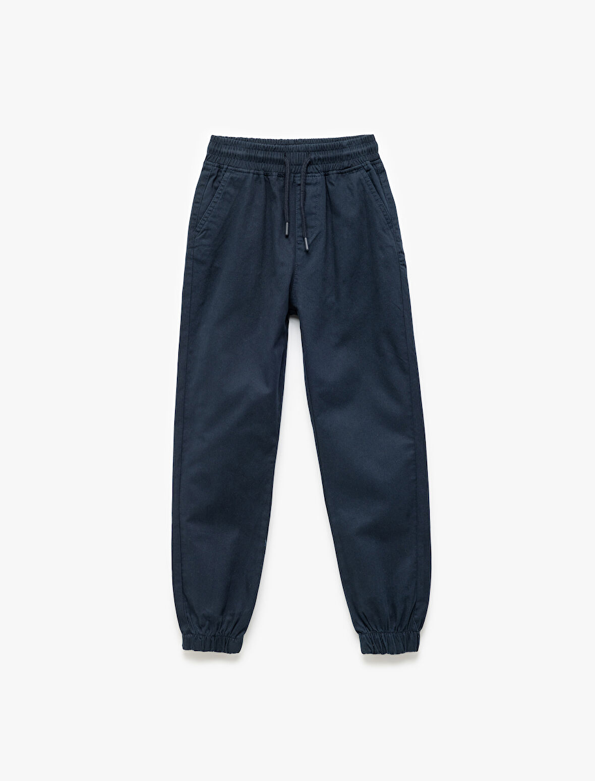 Beli Bağcıklı Cep Detaylı Pamuklu Gabardin Jogger Pantolon