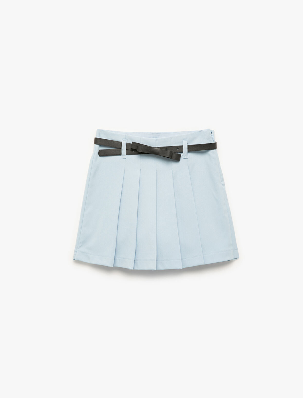 Kemer Detaylı Pileli Viskon Karışımlı Şort Etek