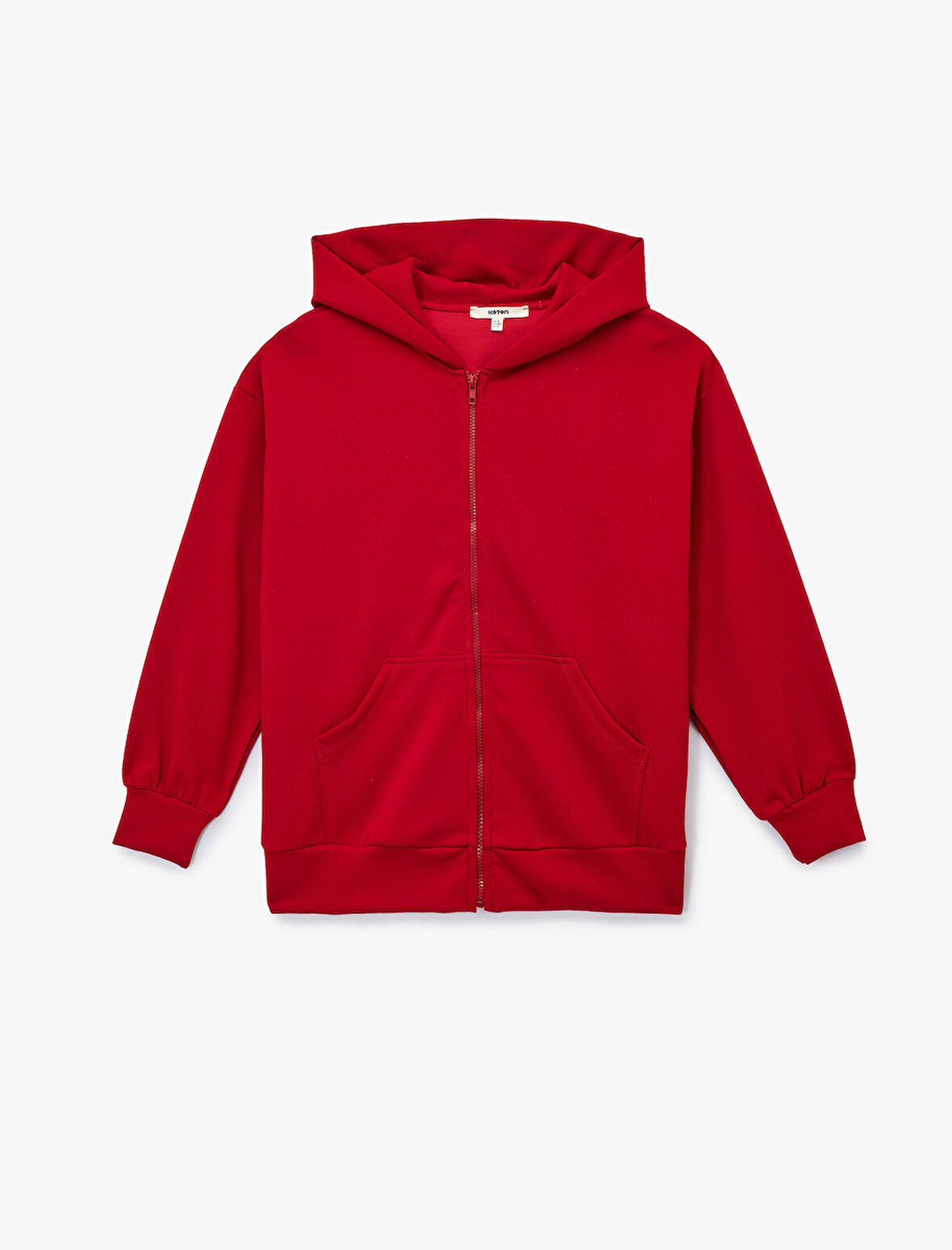 Cepli Tam Fermuarlı Kapüşonlu Sweatshirt