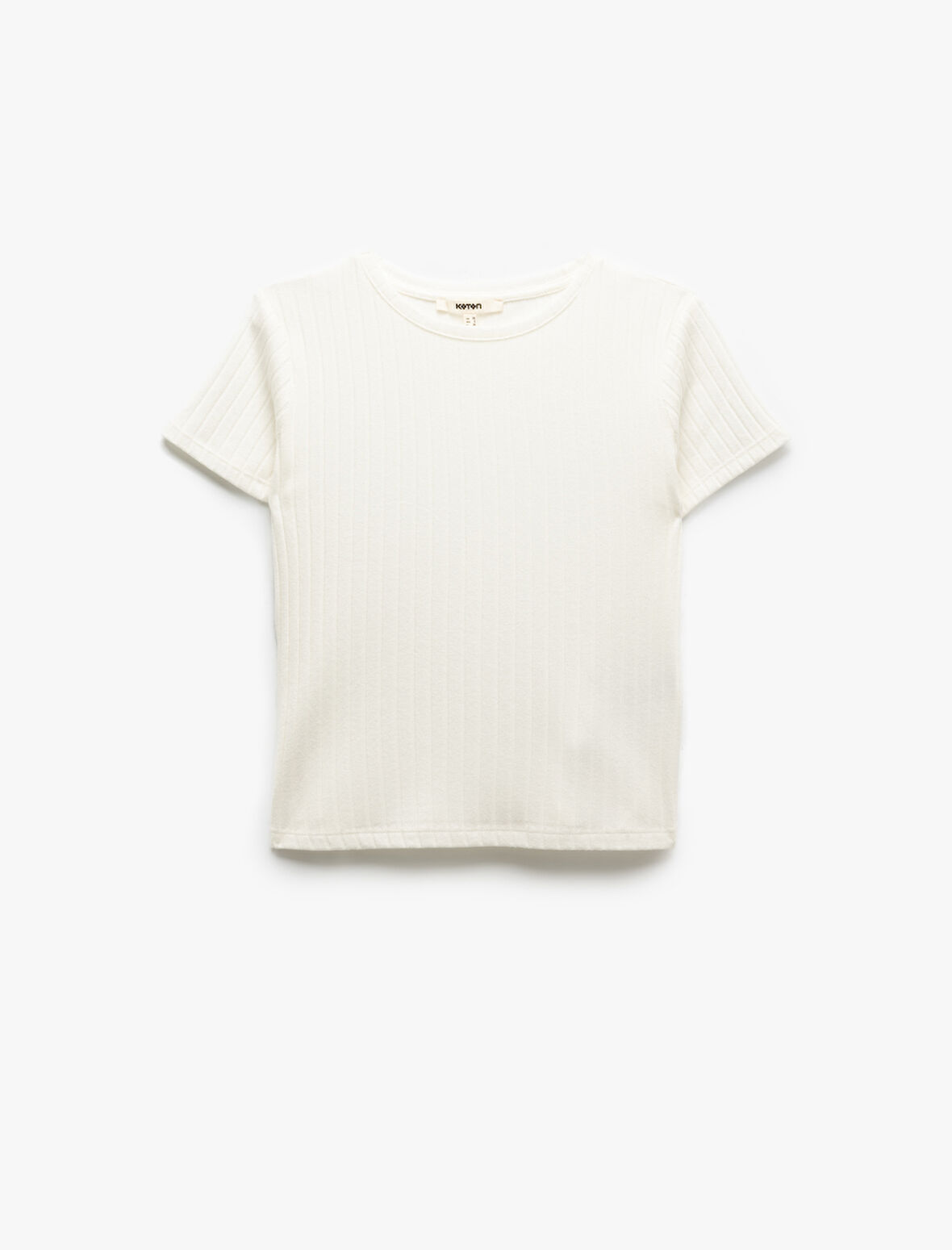 Kaşkorse Kısa Kollu Bisiklet Yaka Şerit Detaylı Tişört