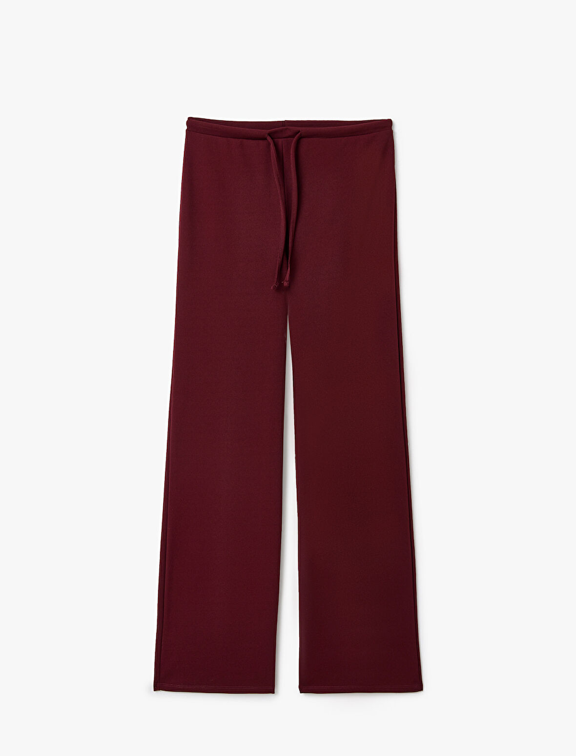 Beli Bağcıklı Rahat Kesim Düz Paça Pantolon