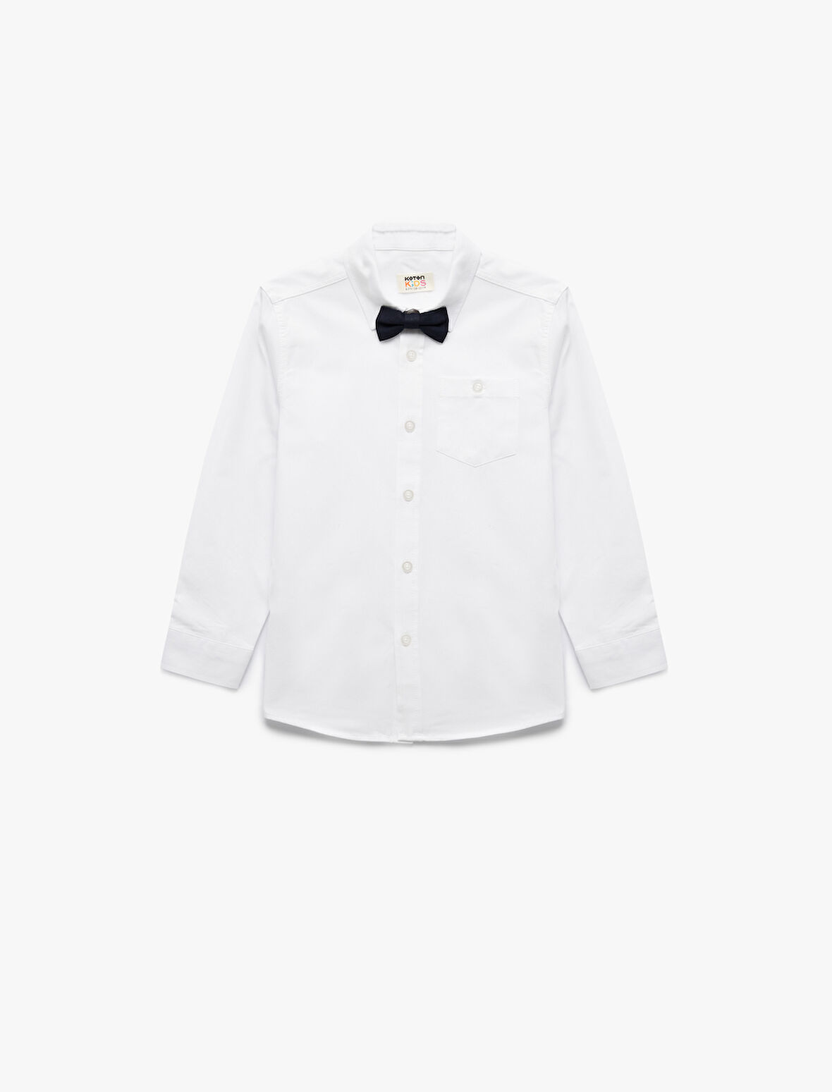 Pamuklu Uzun Kollu Papyon Detaylı Basic Gömlek