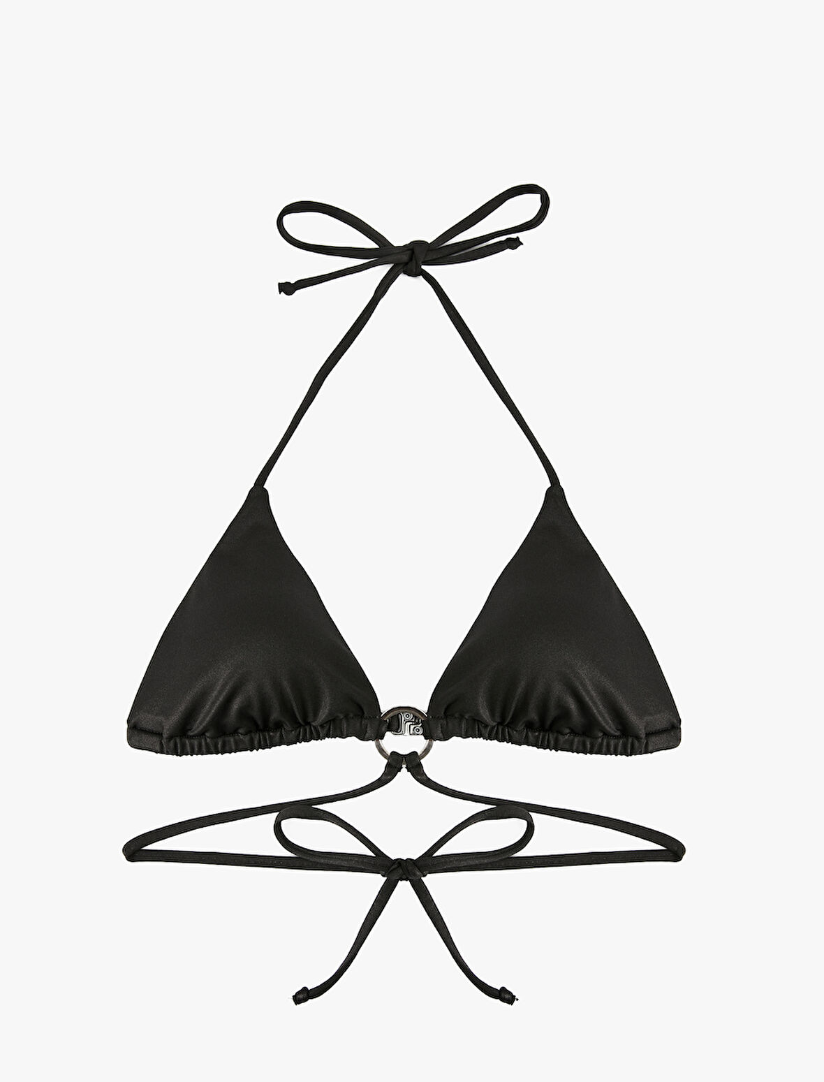 Toka Detaylı Bağlamalı Üçgen Bikini Üstü