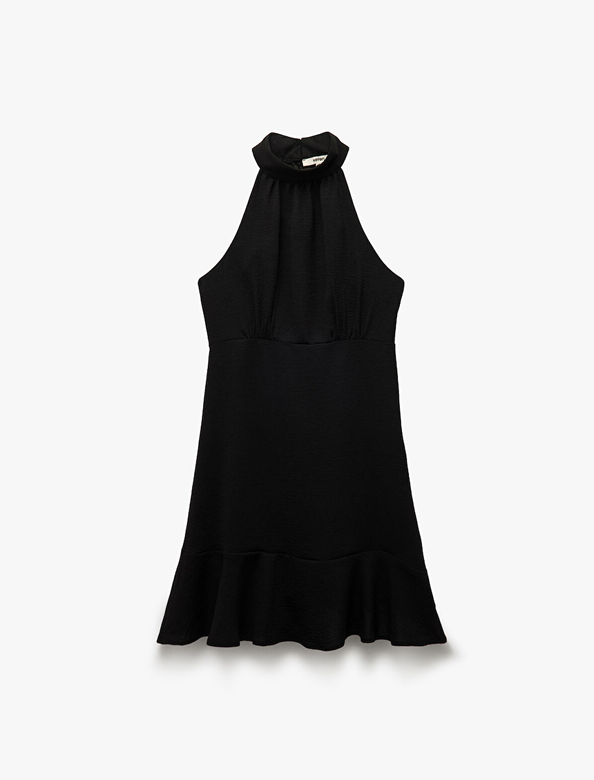 Aerobin Kumaş Kolsuz Halter Yaka Mini Elbise