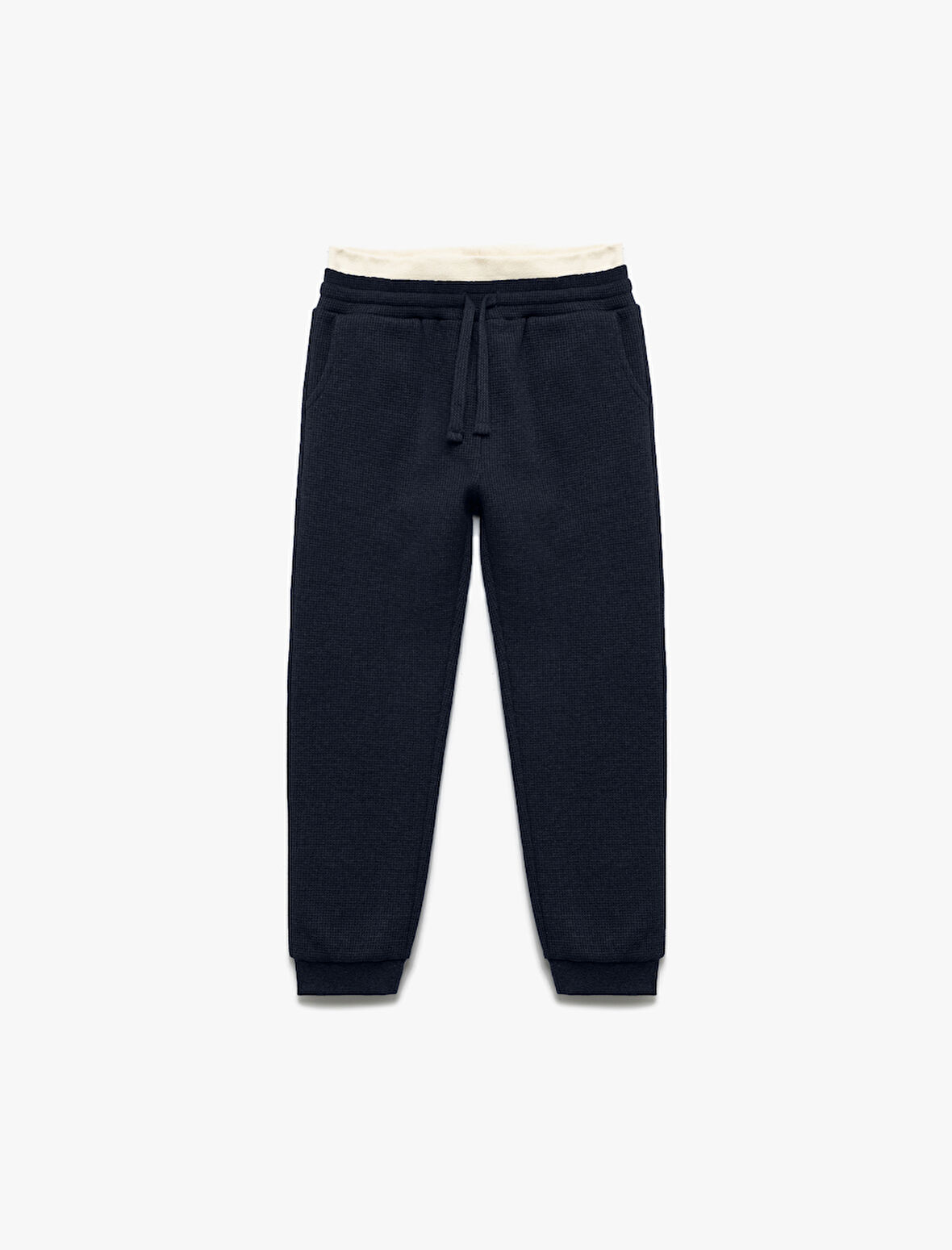 Ribanalı Beli Bağlamalı Cepli Şardonlu Basic Eşofman Altı