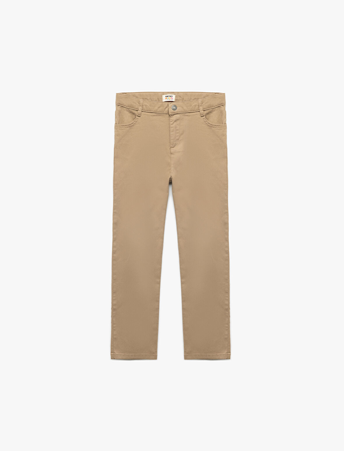 Cepli Düğme Detaylı Düz Paça Pamuklu Pantolon