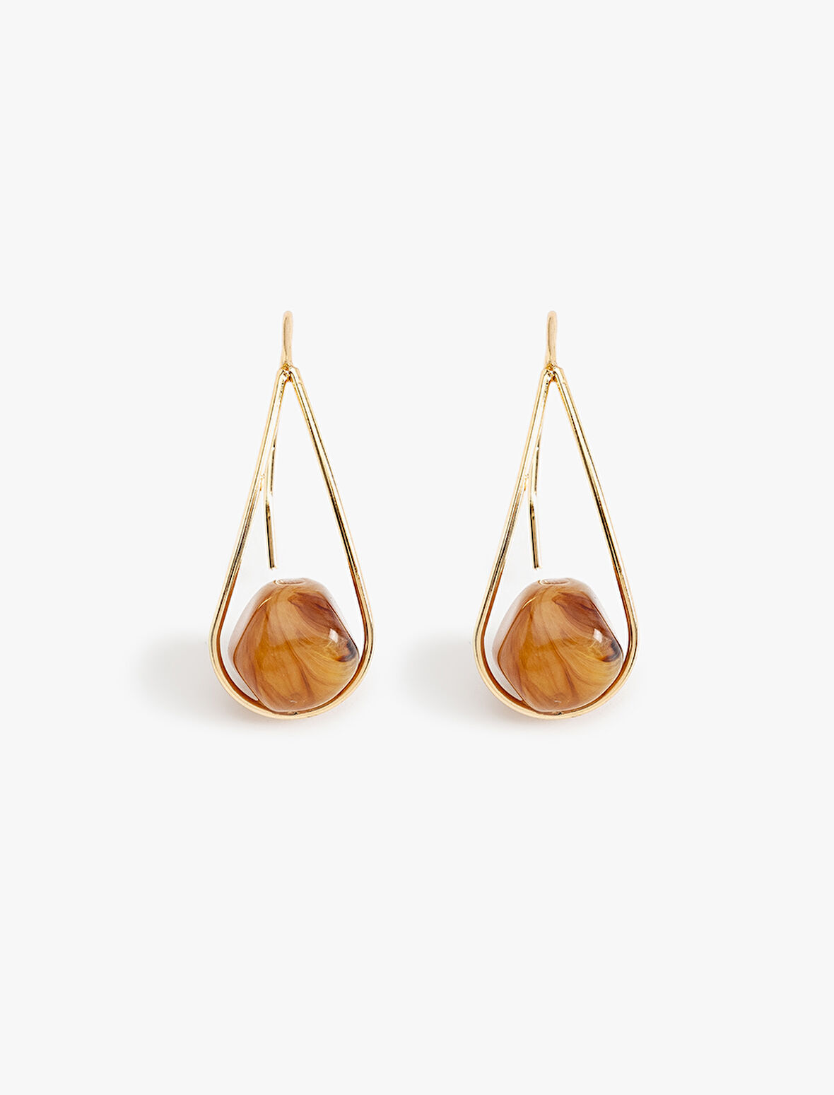 Sallantılı Küpe Taşlı Çelik Karışımlı