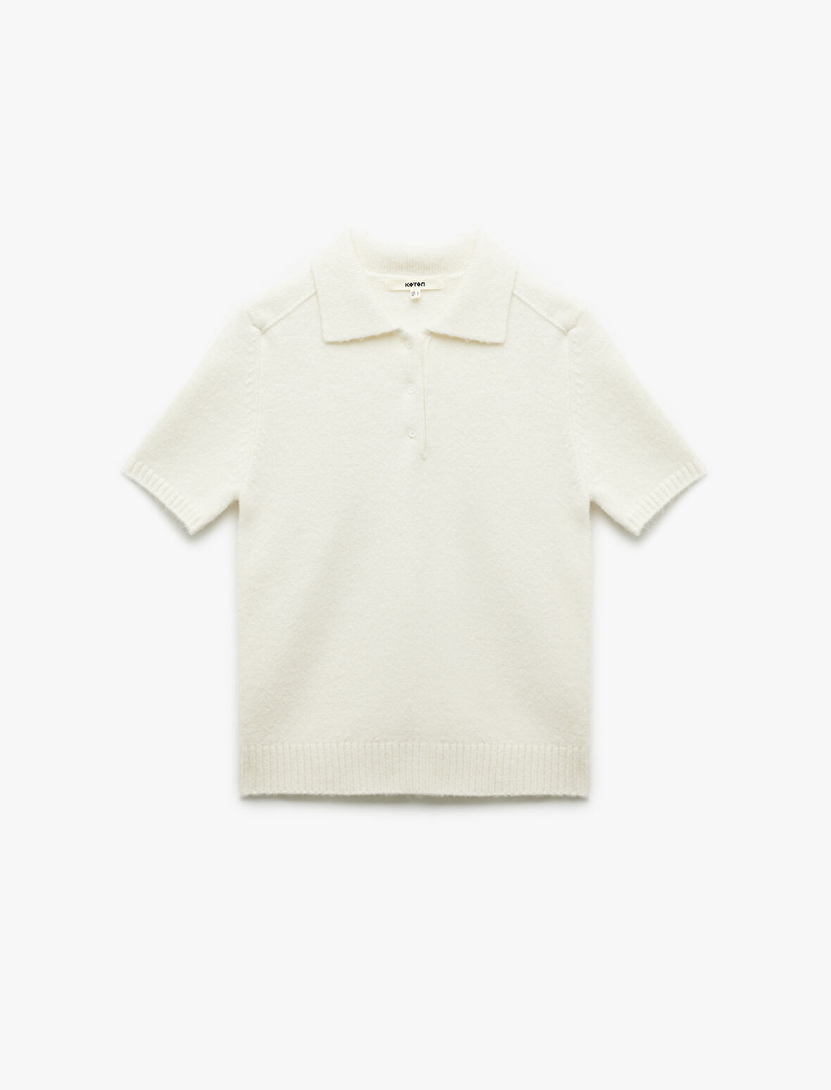 Kısa Kollu Düğmeli Polo Yaka Triko Kazak