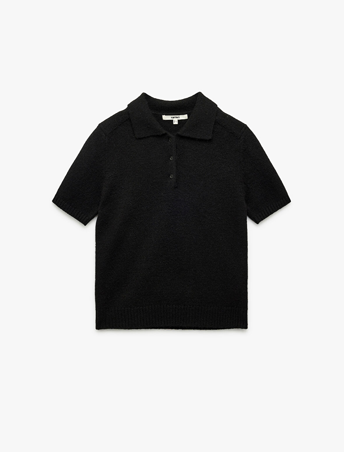 Kısa Kollu Düğmeli Polo Yaka Triko Kazak