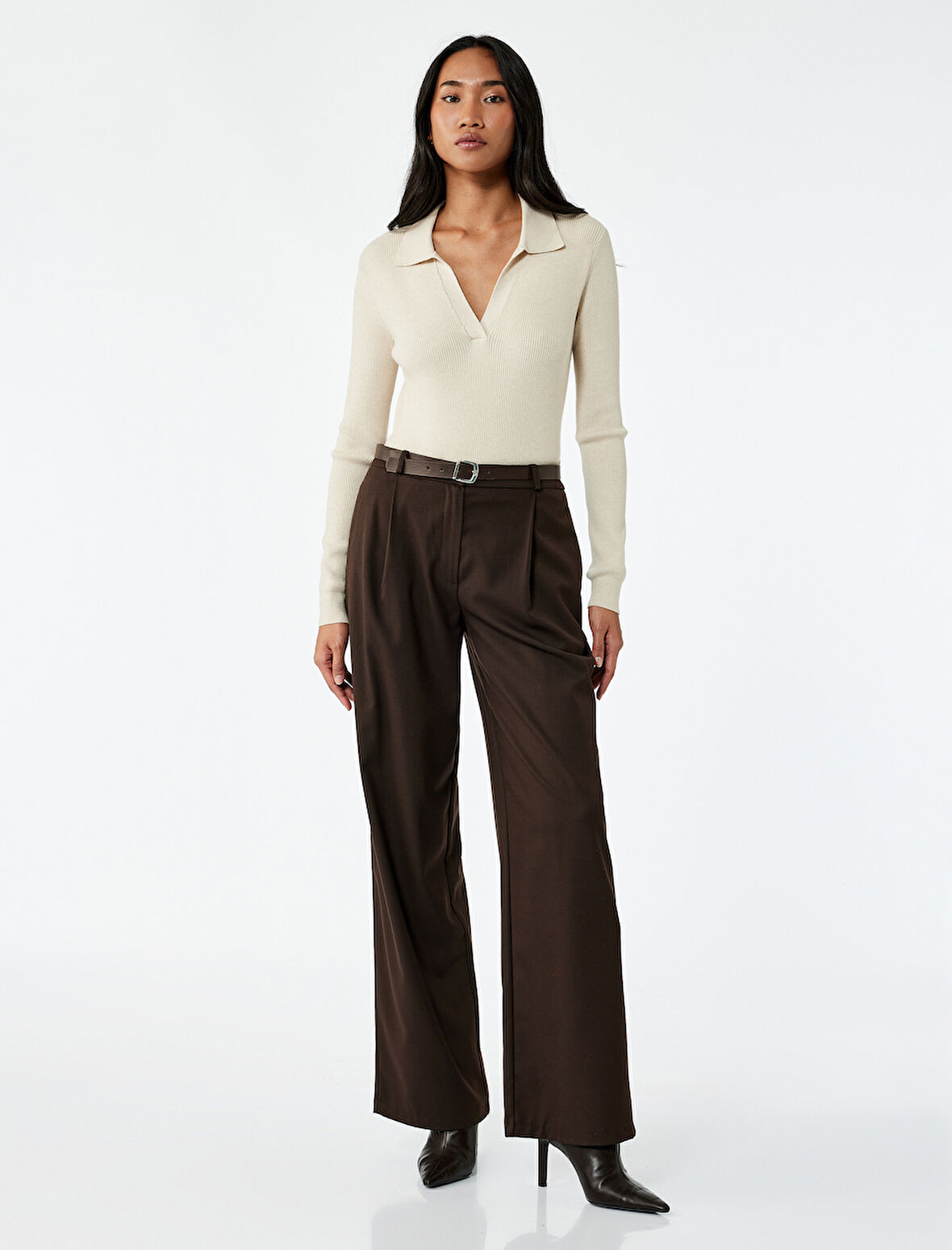 Uzun Kollu Polo Yaka Triko Kazak