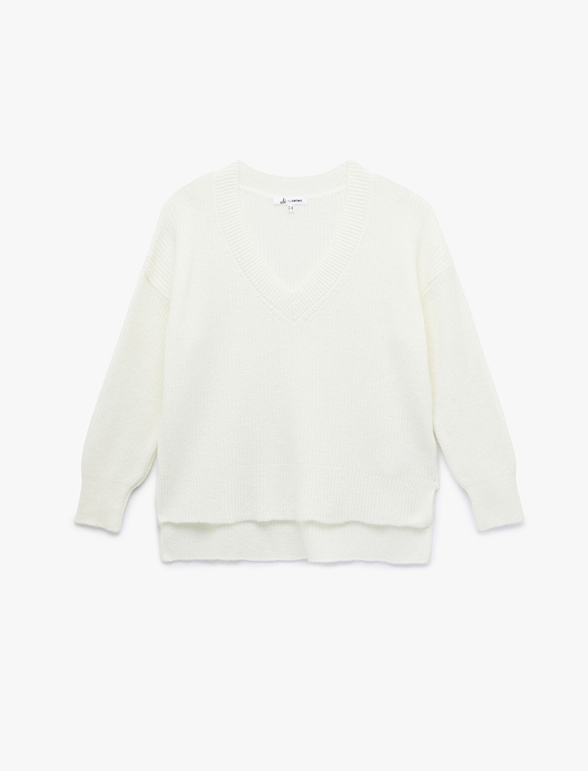 Uzun Kollu V Yaka Triko Kazak