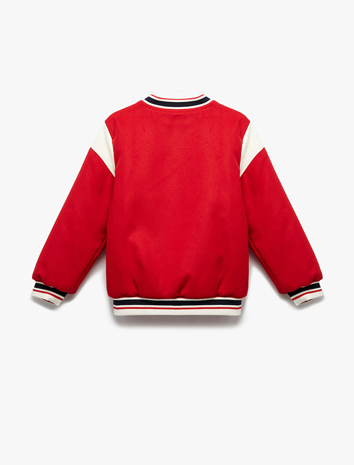 Uzun Kollu Aplike Detaylı Oversize Bomber Okul Ceketi