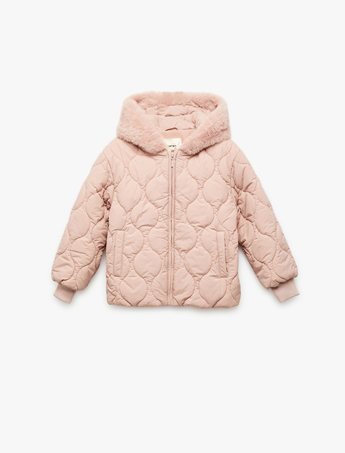 Uzun Kollu Polar Astarlı Fermuarlı Kapitone Kapşonlu Mont