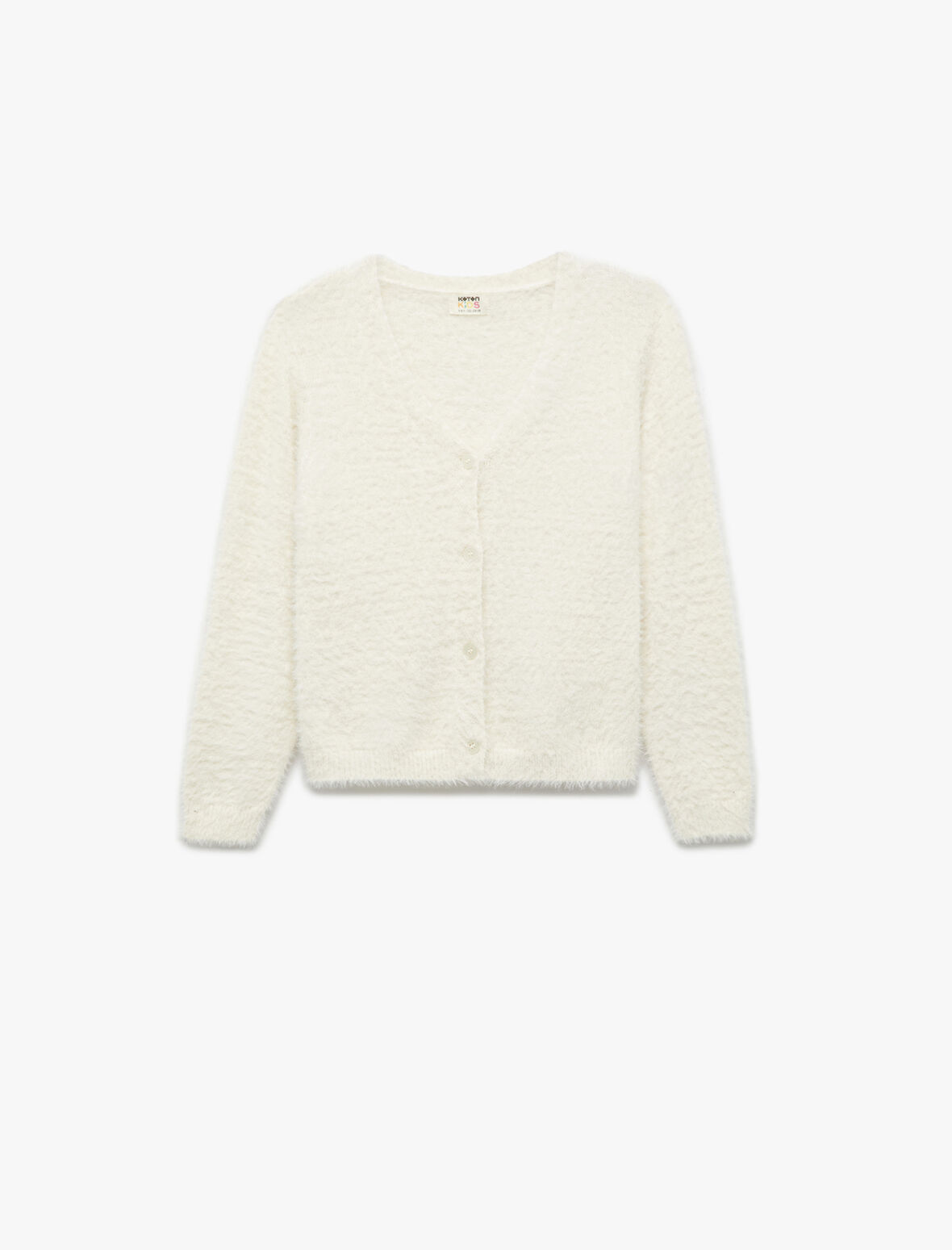 V Yaka Düğmeli Uzun Kollu Basic Hırka