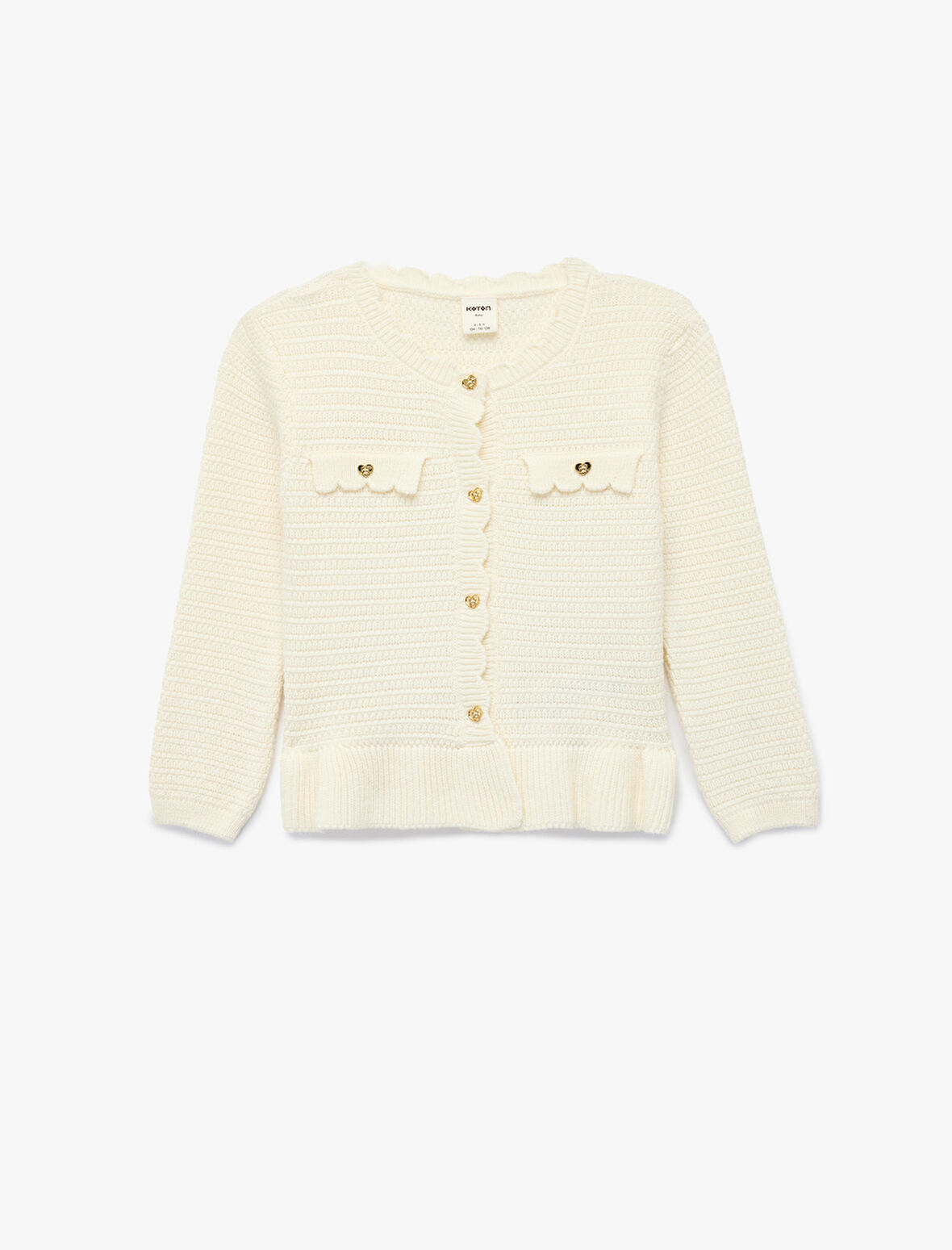 Viskon Karışımlı Düğmeli Uzun Kollu Bisiklet Yaka Triko Hırka