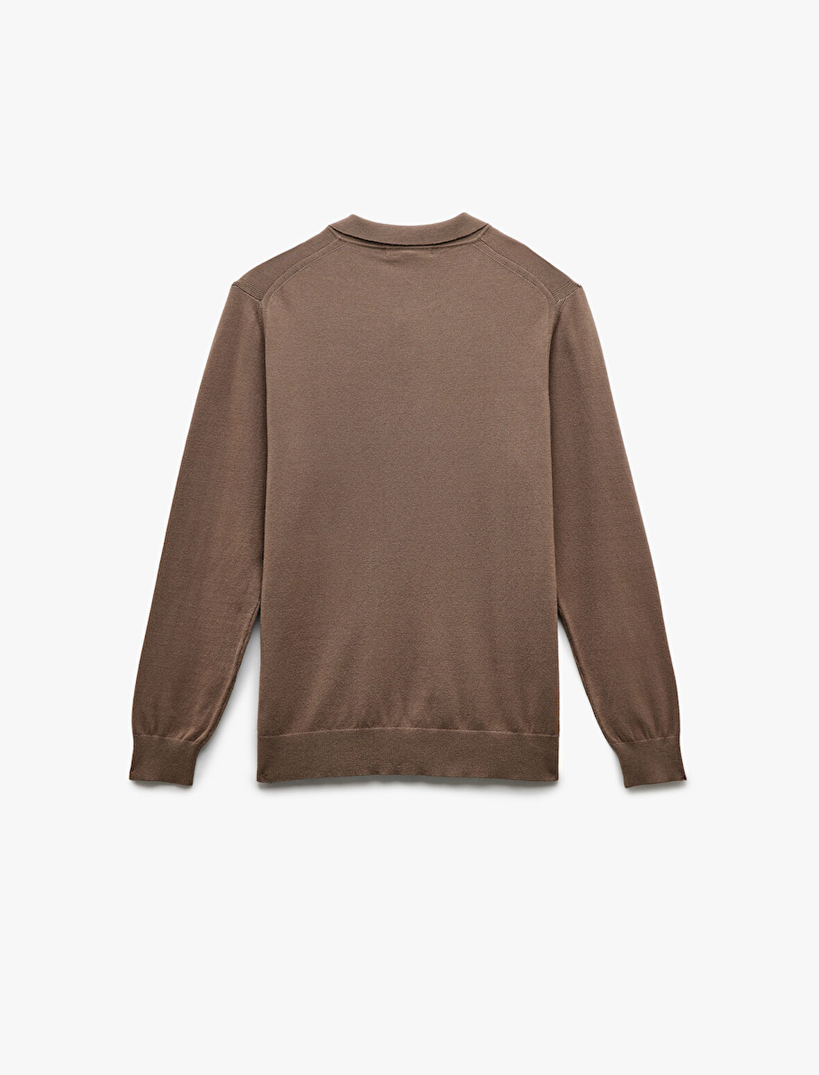 Uzun Kollu Düğmeli Polo Yaka Triko Kazak