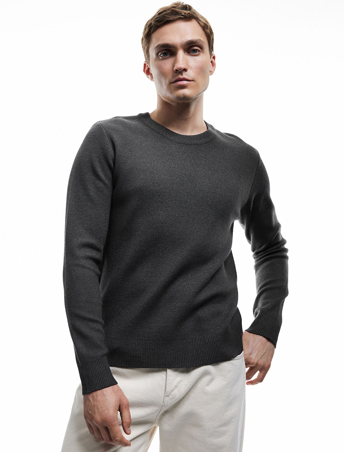 Uzun Kollu Bisiklet Yaka Basic Triko Kazak