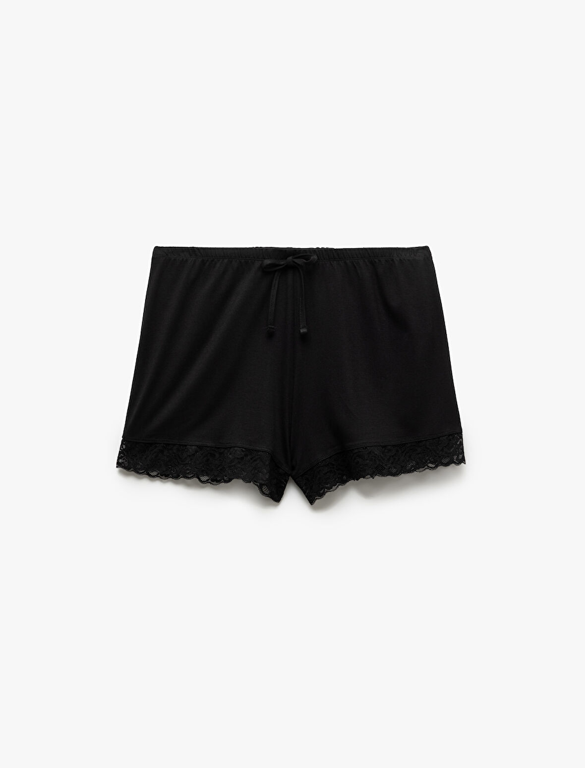 Beli Bağlamalı Dantel Detaylı Viskon Şort Pijama Altı