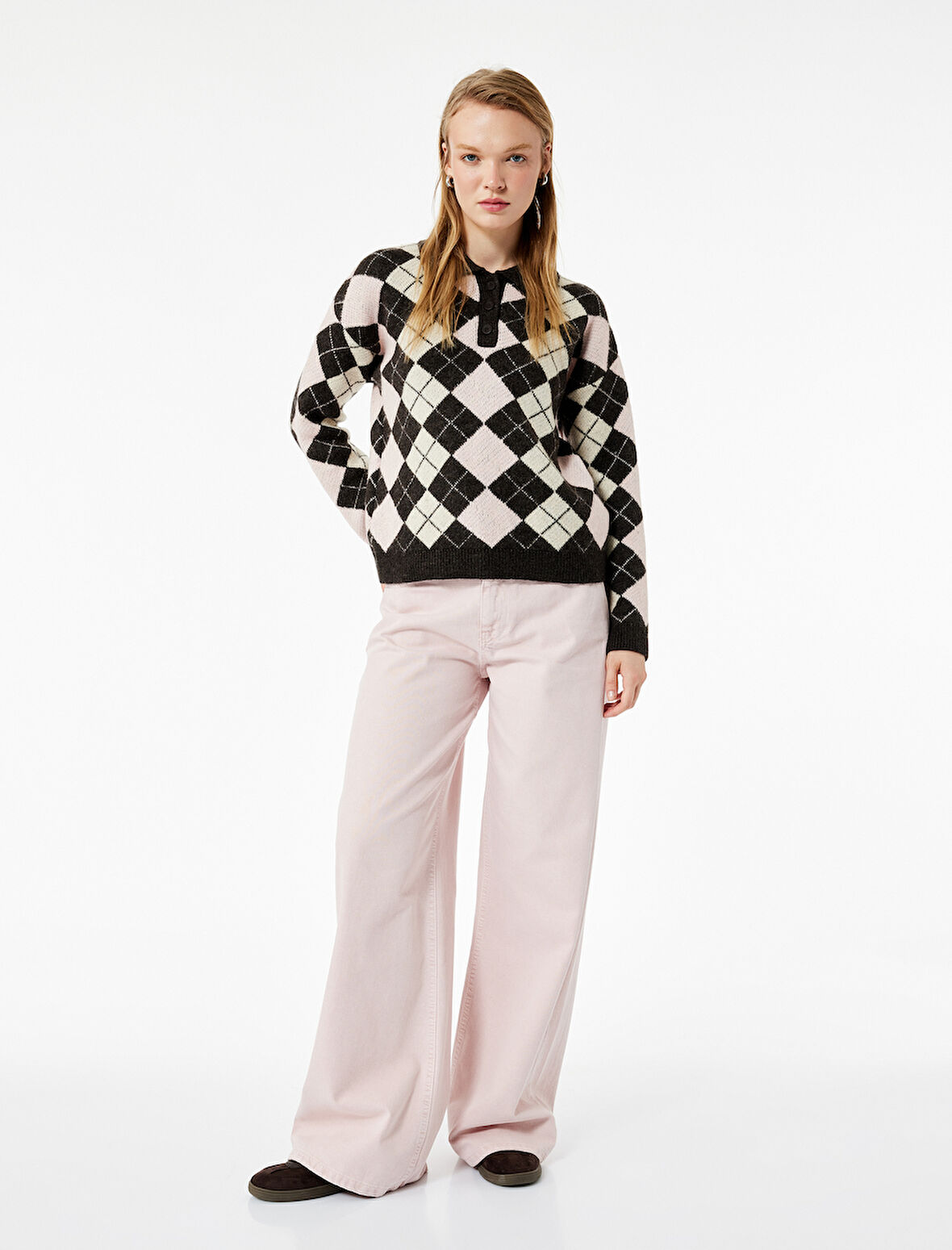 Uzun Kollu Polo Yaka Triko Kazak