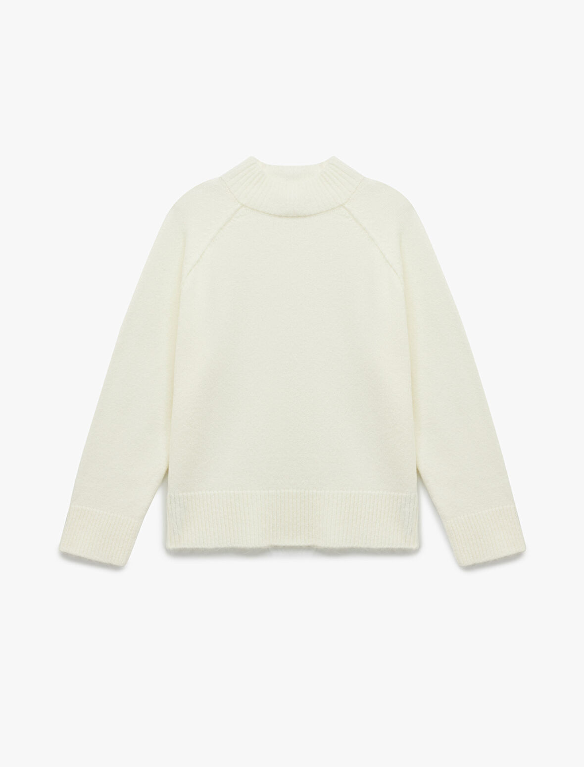 Dik Yaka Dikiş Detaylı Uzun Kollu Basic Triko Kazak