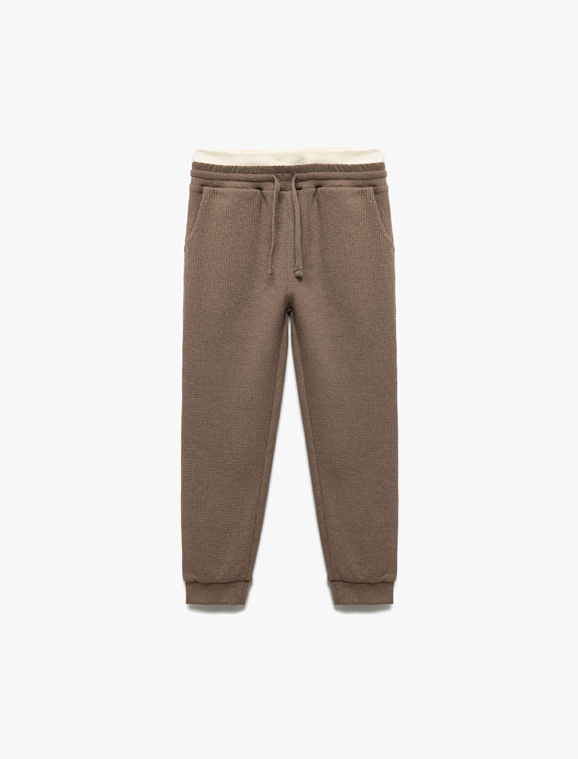 Ribanalı Beli Bağlamalı Cepli Şardonlu Basic Eşofman Altı