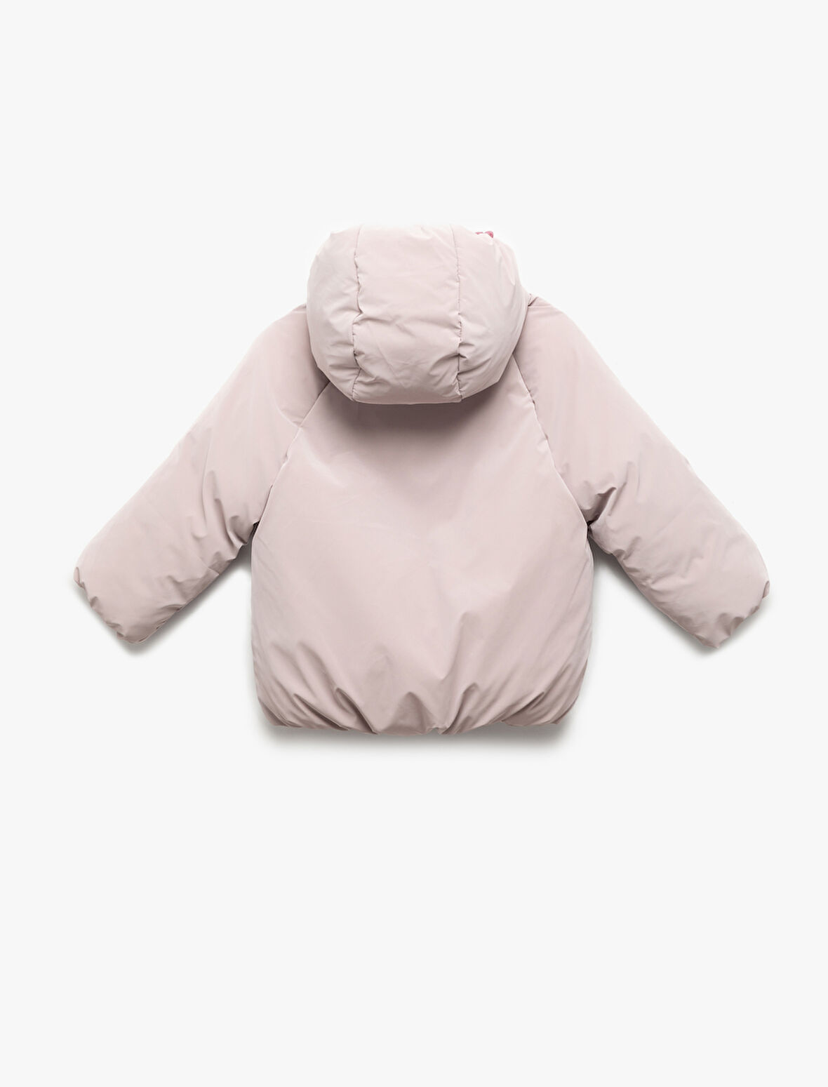 Kapşonlu Uzun Kollu Cepli Şişme Mont 