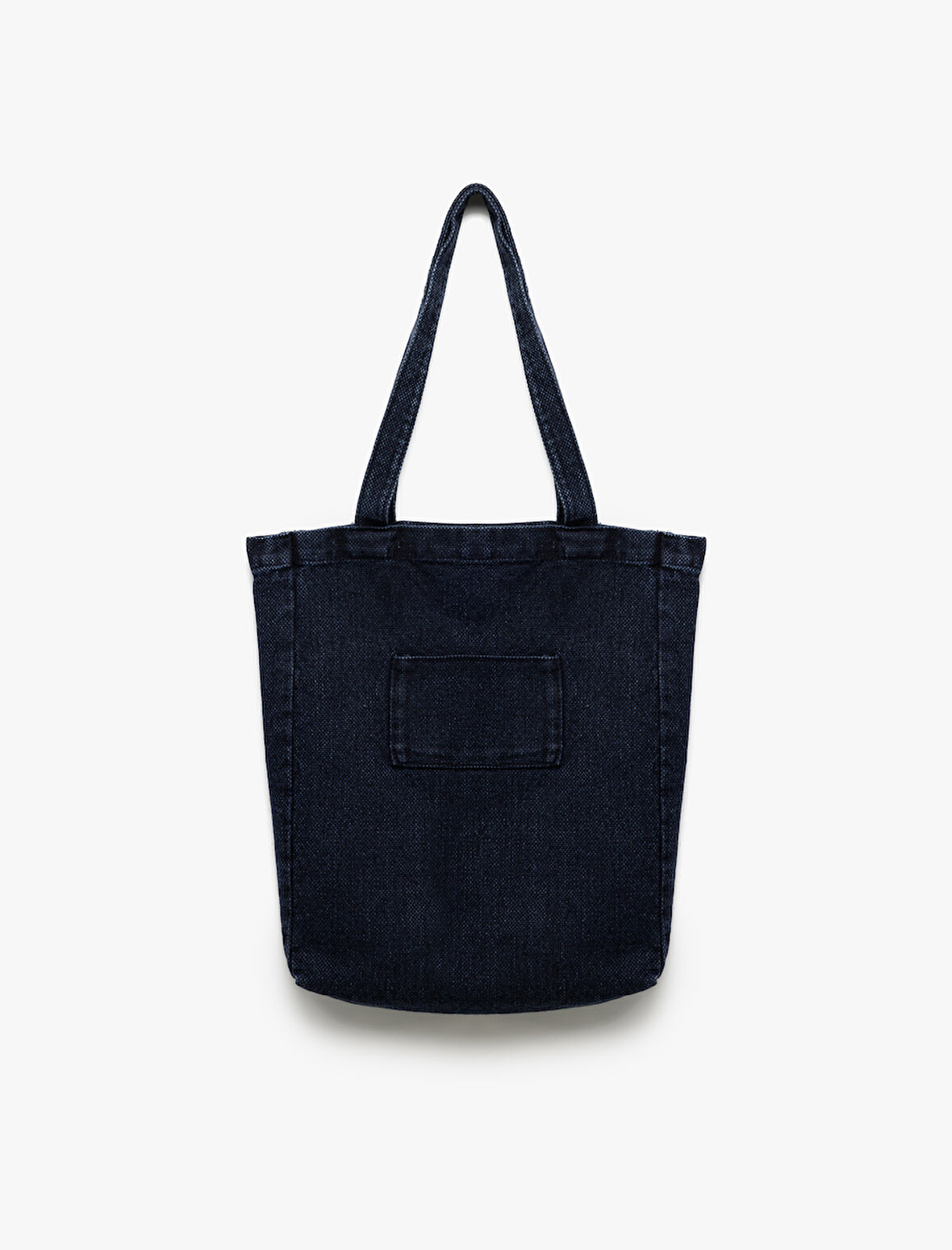 Cep Detaylı Saplı Denim Tote Çanta
