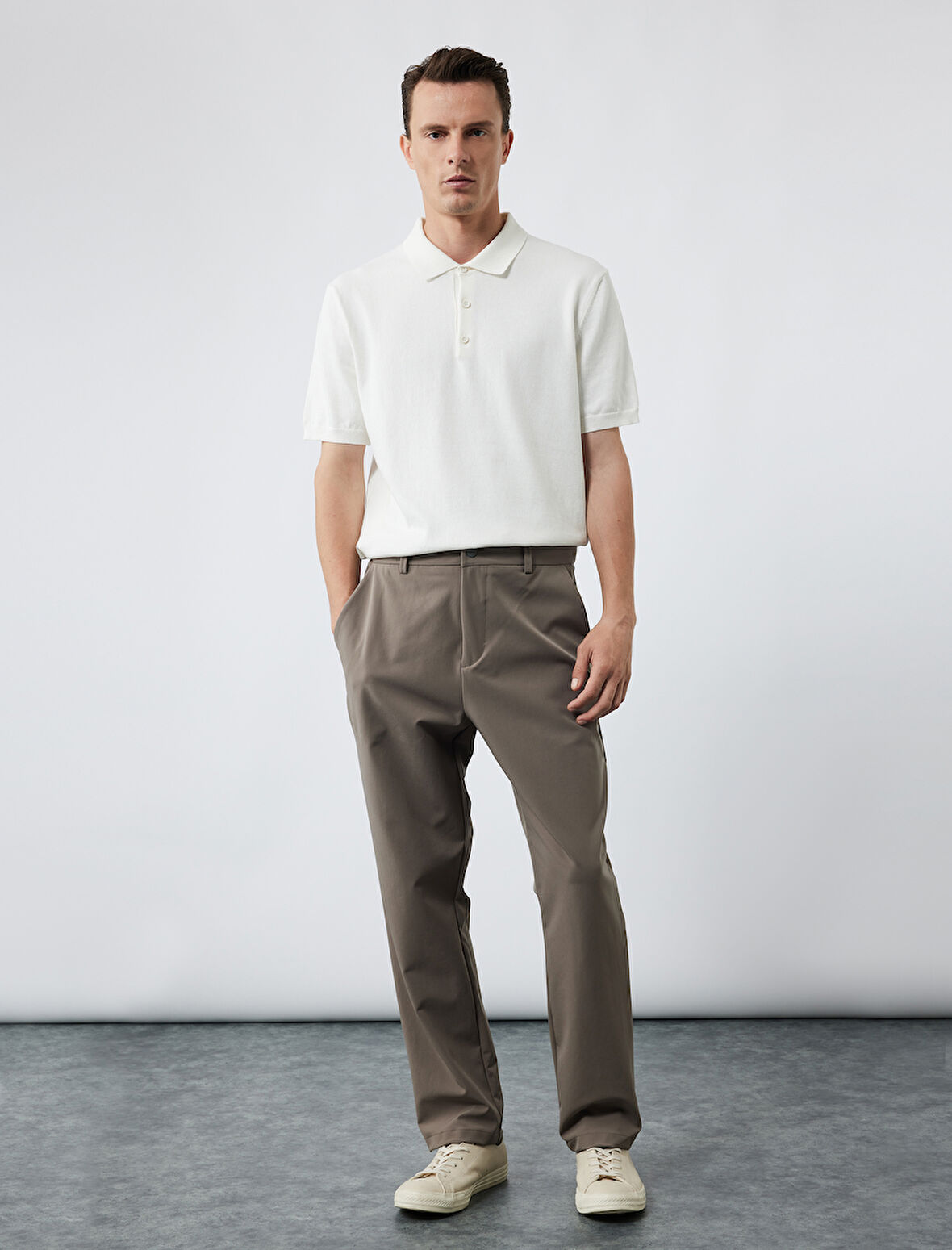 Regular Fit Düğmeli Polo Yaka Pamuklu Kısa Kollu Triko Tişört