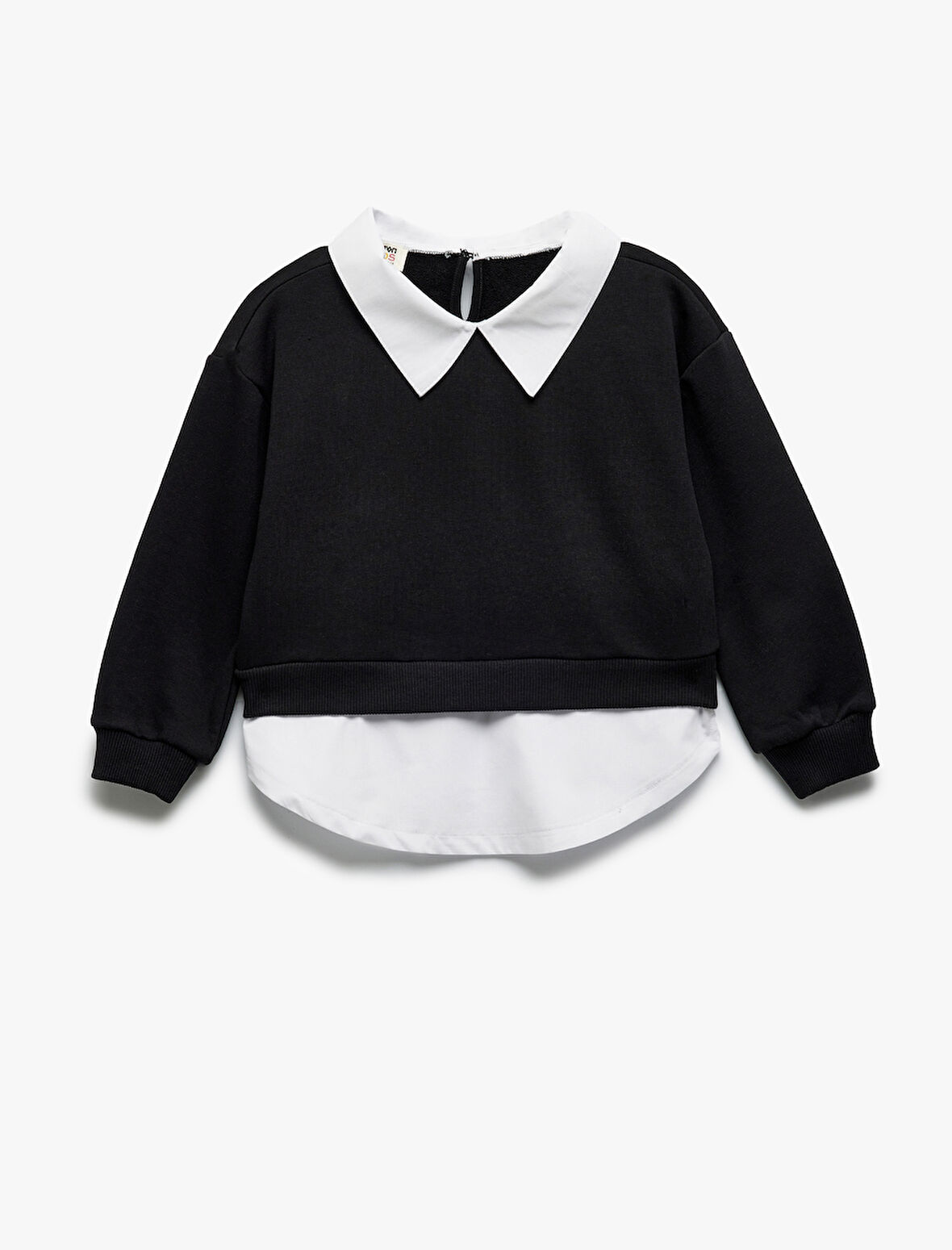 Gömlek Yaka Detaylı Uzun Kollu Sweatshirt