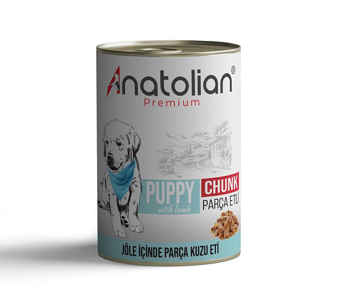 Anatolian Premium Puppy Lamb Kuzulu Parça Etli Yavru Köpek Konservesi 400 gr