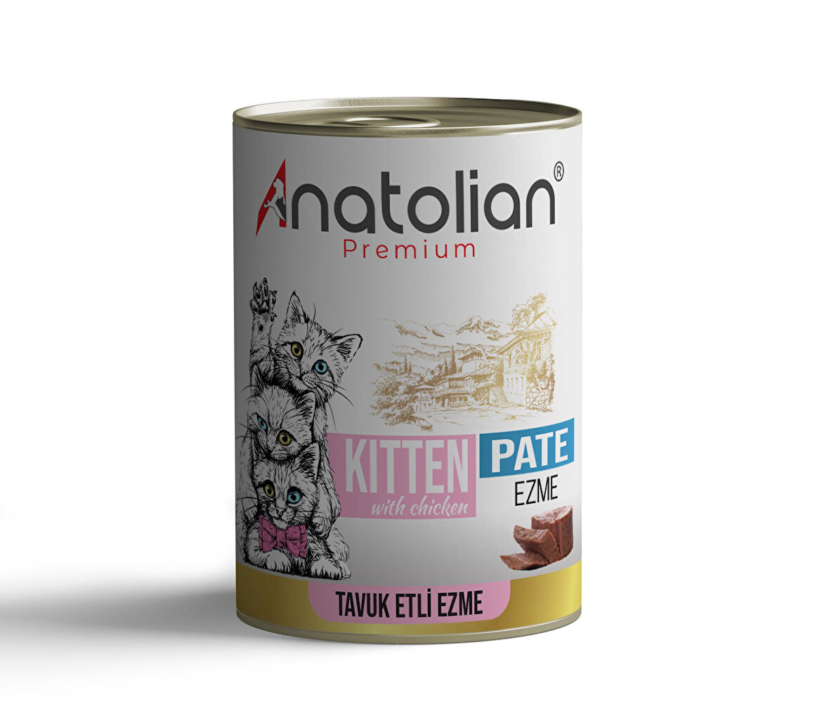 Anatolian Premium Kitten Chicken Pate Tavuklu Ezme Yavru Kedi Konservesi 400 gr