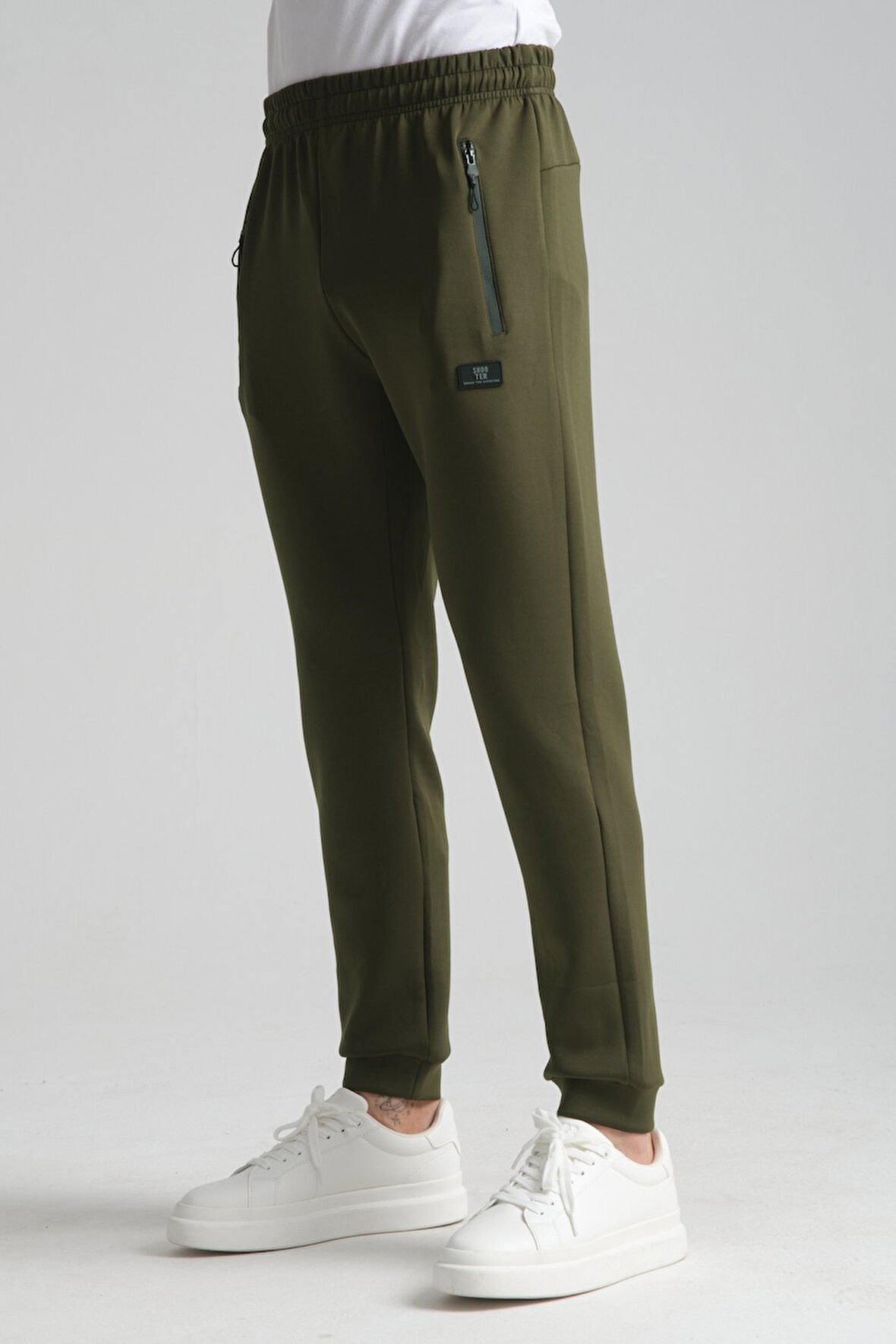 Haki - 3XL Erkek Cep Detaylı Jogger Eşofman Altı