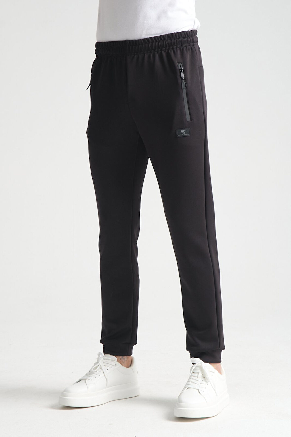 Siyah - 3XL Erkek Cep Detaylı Jogger Eşofman Altı