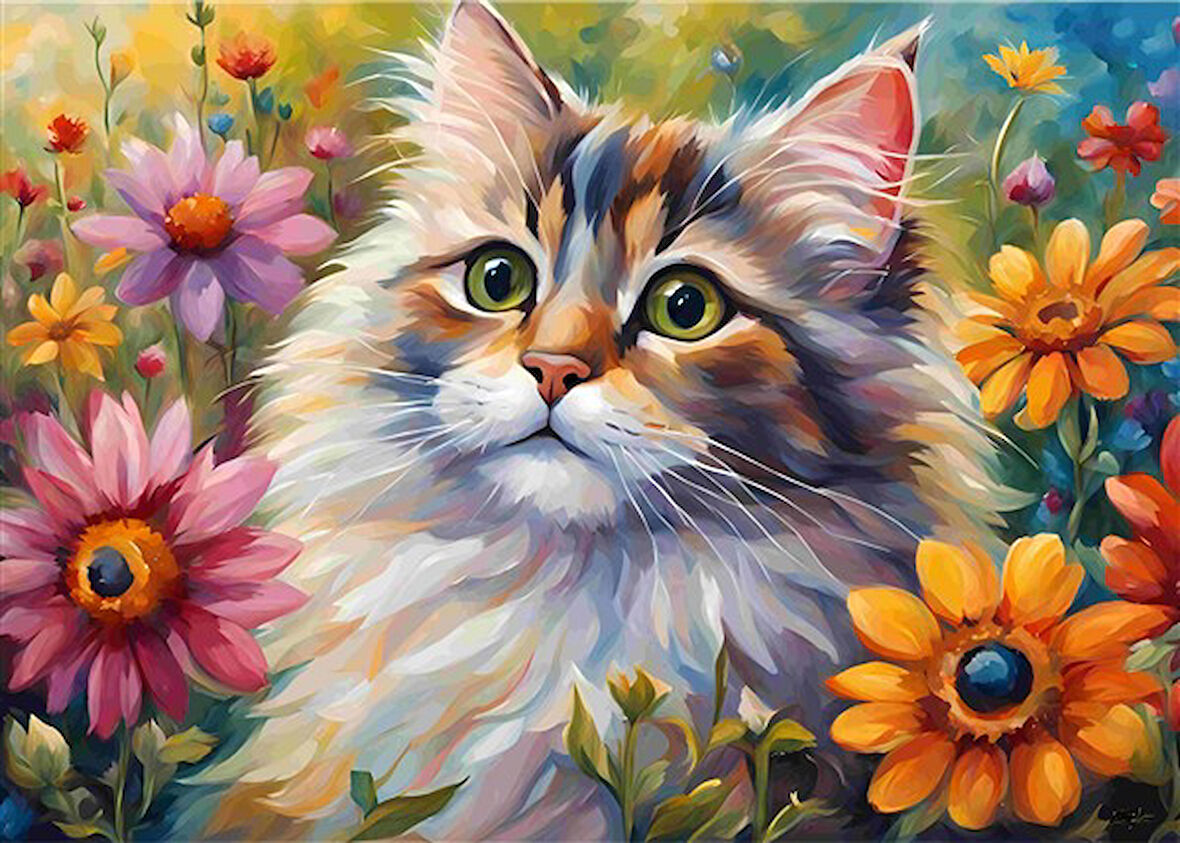 SEVİMLİ KEDİ CAT1 70X50CM KARTON ÇERÇEVESİZ TABLO