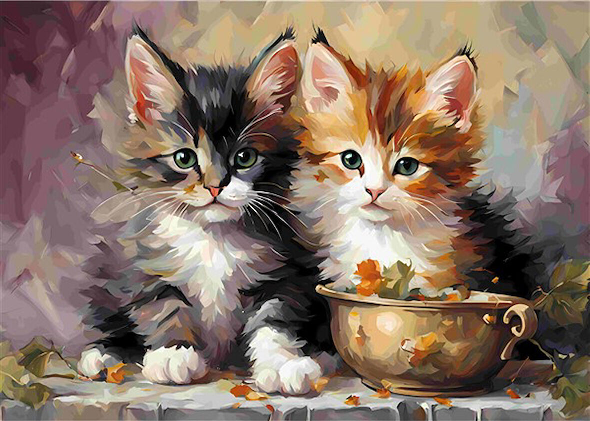 SEVİMLİ KEDİ CAT16 70X50CM KARTON ÇERÇEVESİZ TABLO