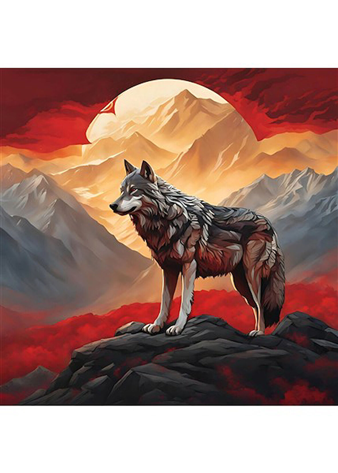 ASİL KURT 20 50X50CM PVC ÇERÇEVESİZ TABLO