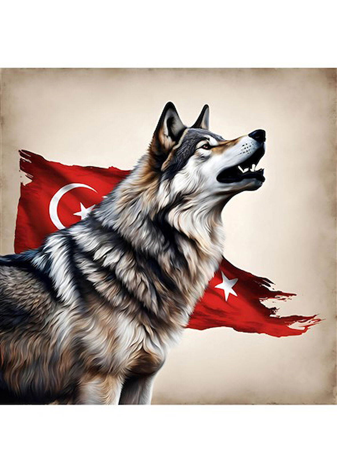 ASİL KURT 34 50X50CM PVC ÇERÇEVESİZ TABLO