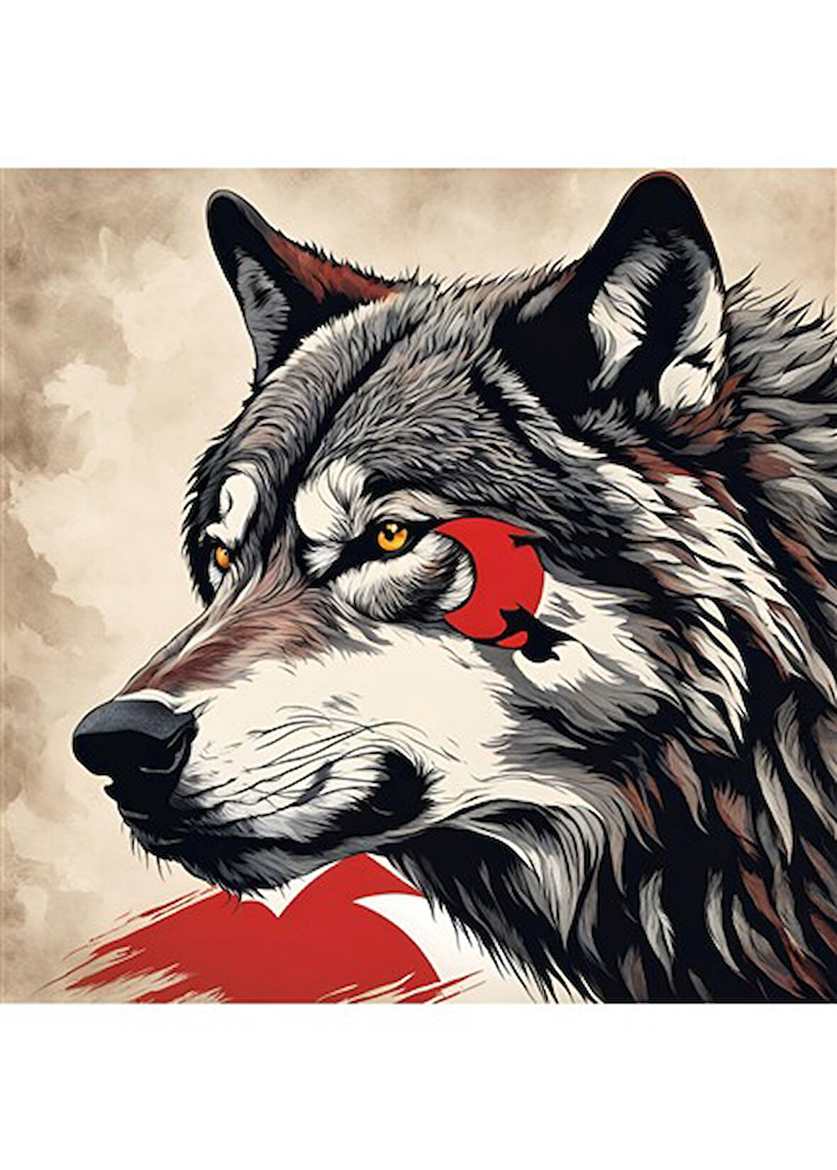 ASİL KURT 36 50X50CM PVC ÇERÇEVESİZ TABLO