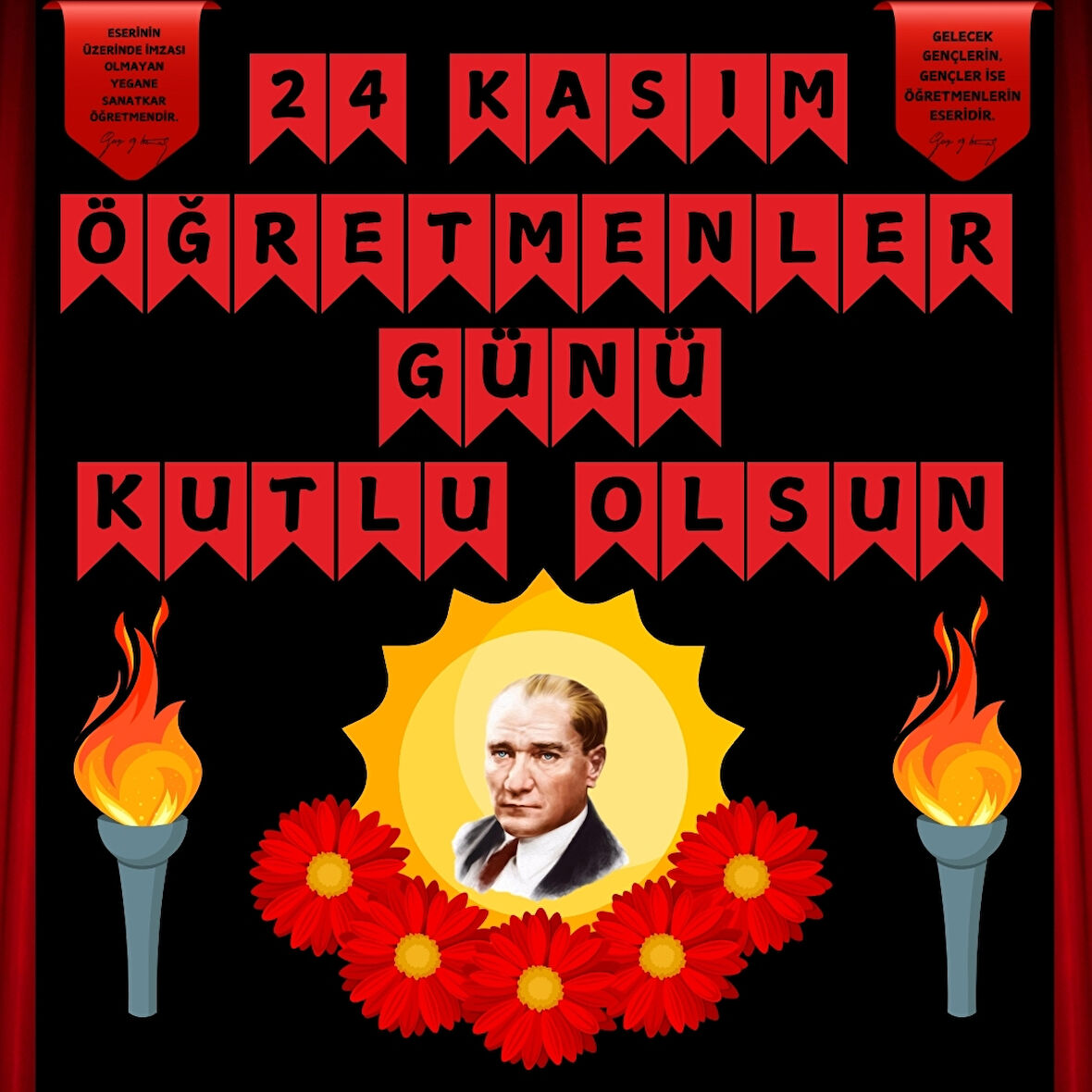 Ti-Play 24 KASIM ÖĞRETMENLER GÜNÜ PANO SÜSÜ ÇİÇEKLİ