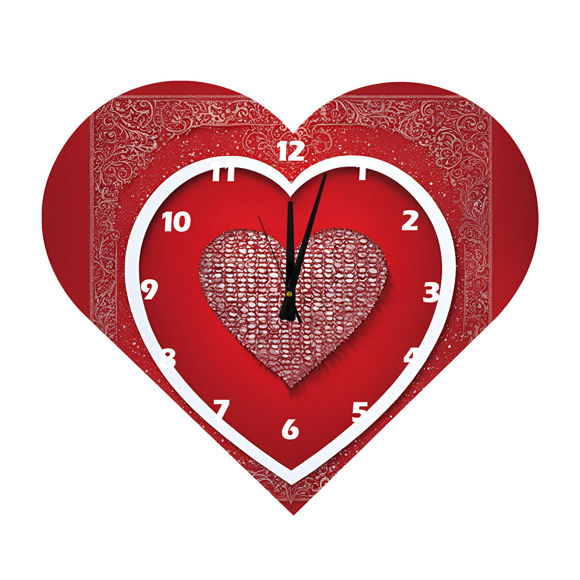 Tİ-PLAY KS03 KALP ŞEKLİNDE 30X30 CM HEDİYELİK DUVAR SAATİ