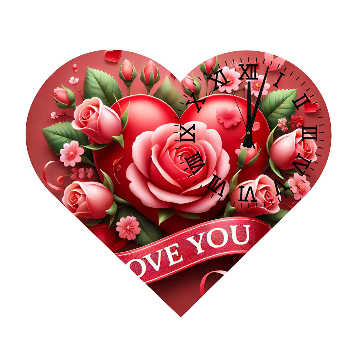 Tİ-PLAY KS09 KALP ŞEKLİNDE 30X30 CM HEDİYELİK DUVAR SAATİ