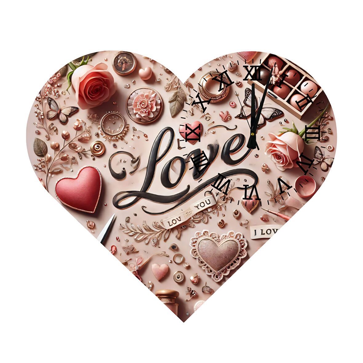 Tİ-PLAY KS29 KALP ŞEKLİNDE 30X30 CM HEDİYELİK DUVAR SAATİ