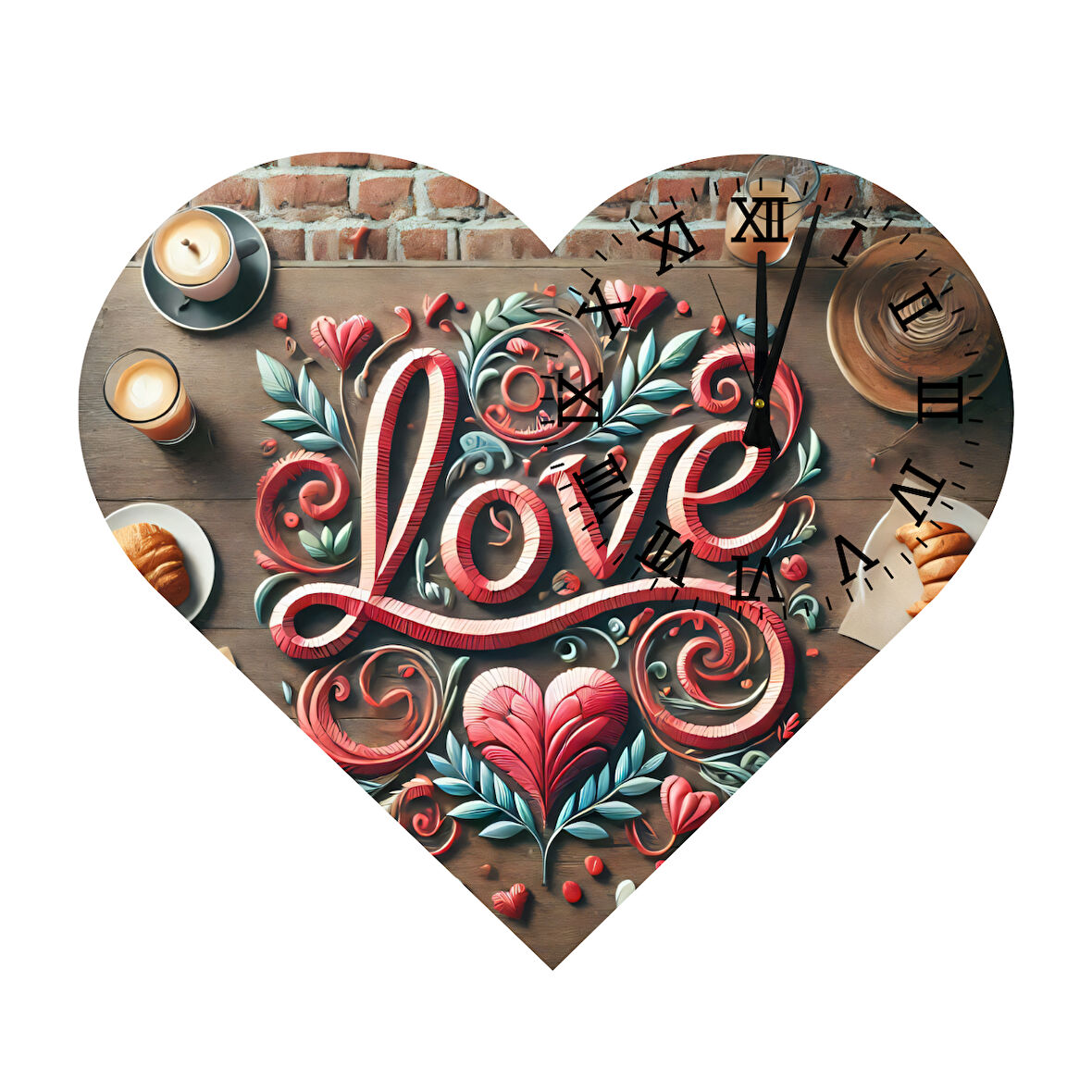 Tİ-PLAY KS30 KALP ŞEKLİNDE 30X30 CM HEDİYELİK DUVAR SAATİ