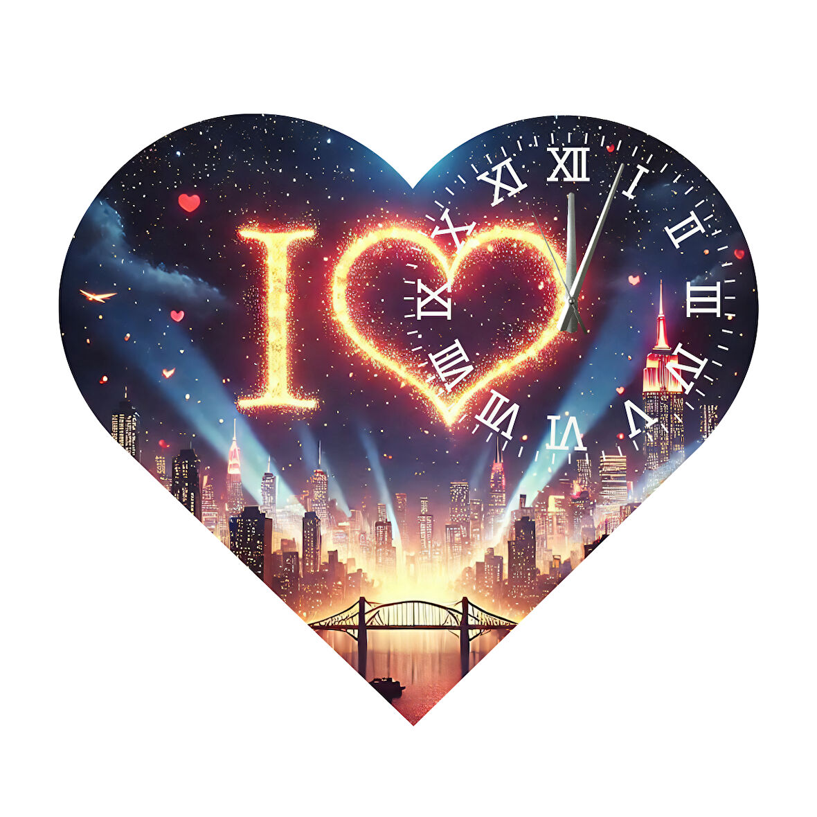 Tİ-PLAY KS40 KALP ŞEKLİNDE 30X30 CM HEDİYELİK DUVAR SAATİ