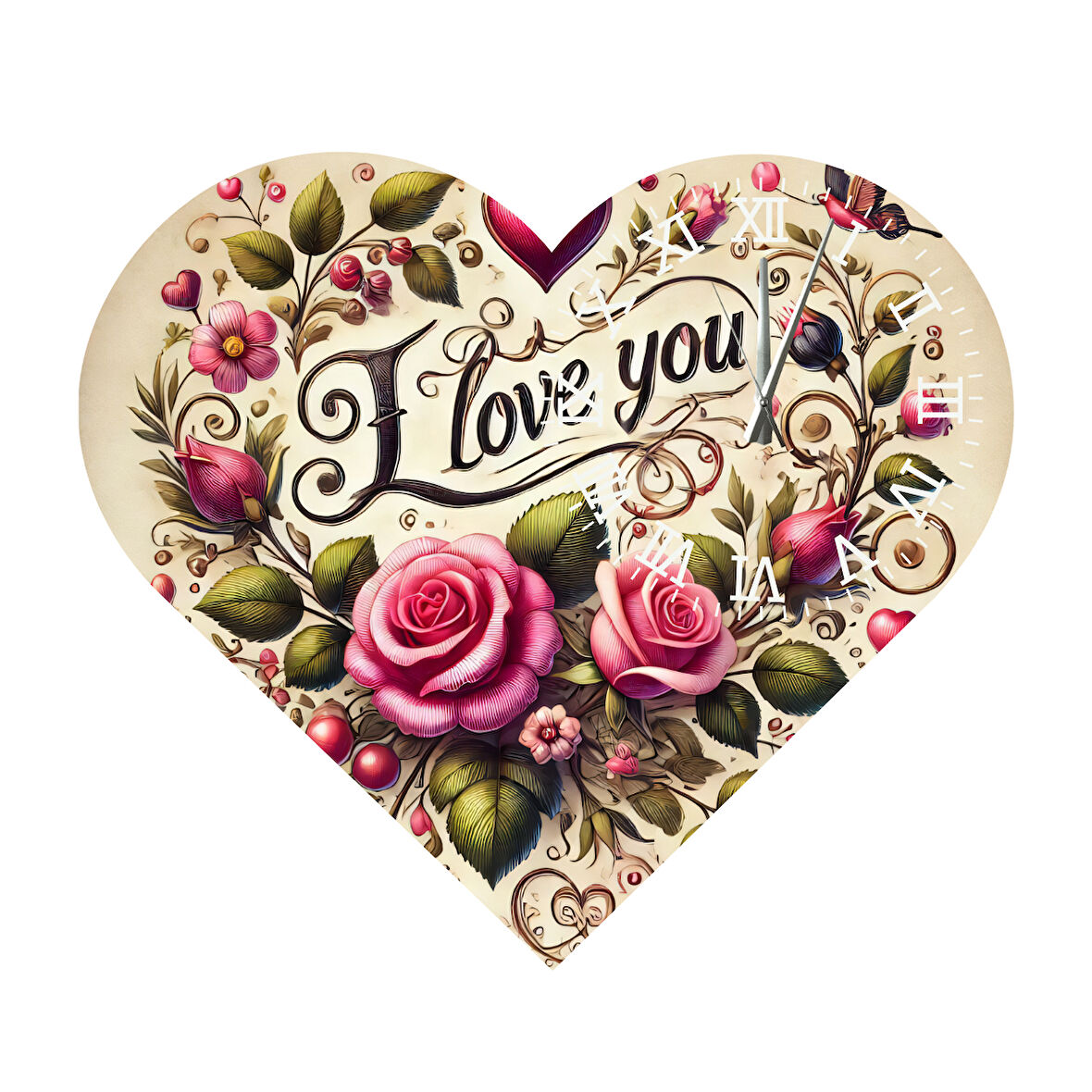 Tİ-PLAY KS43 KALP ŞEKLİNDE 30X30 CM HEDİYELİK DUVAR SAATİ